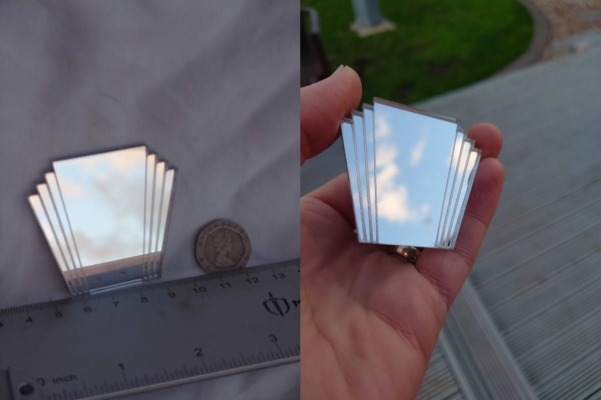 Art Deco Fan Mirror: 1/12 Scale Dollhouse Miniature