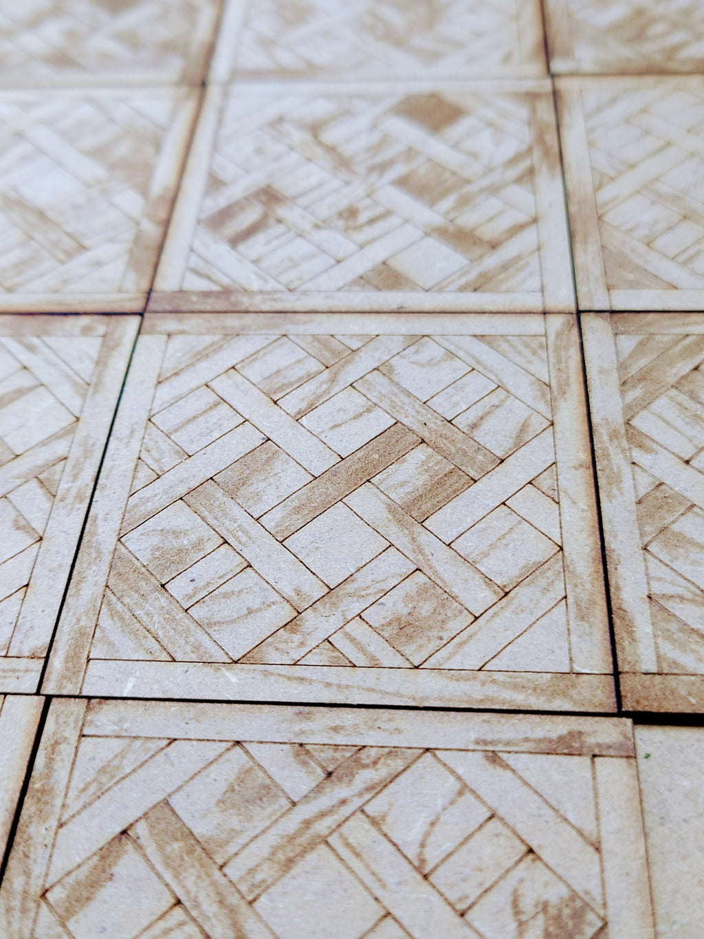 dolls house Versailles parquet wooden flooring tiles 2.5inch 1/12th scale
