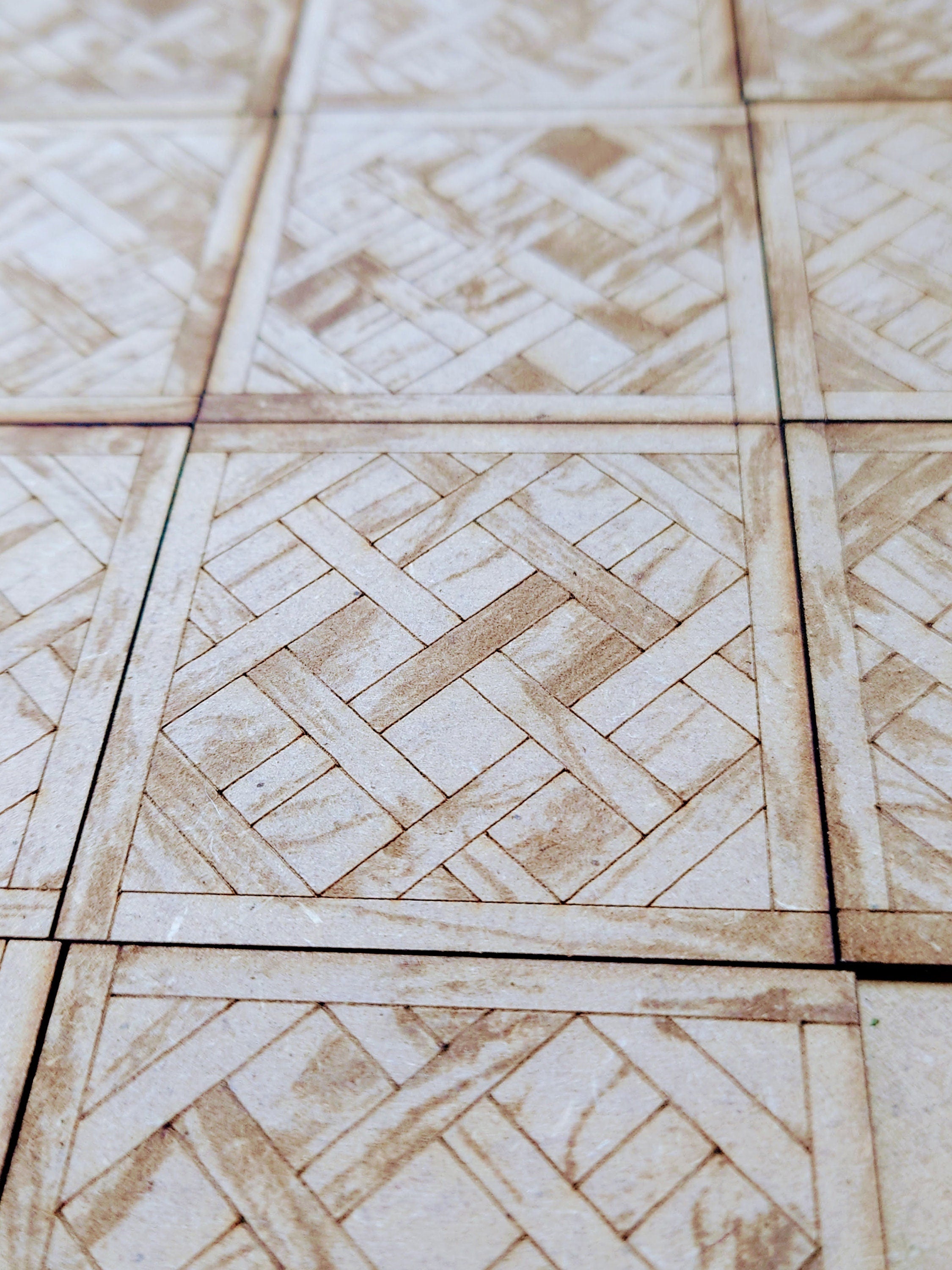dolls house Versailles parquet wooden flooring tiles 2.5inch 1/12th scale