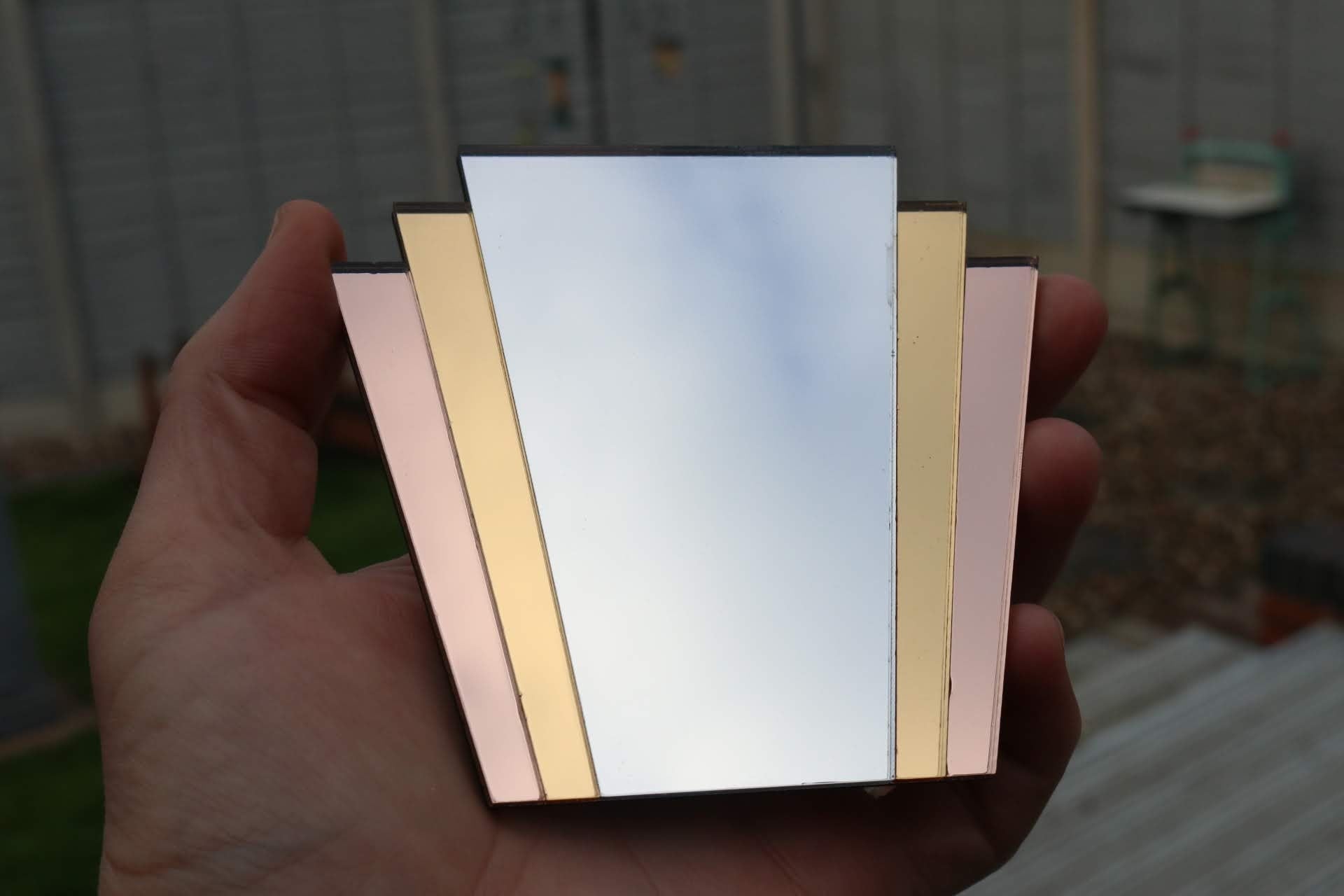 1/6 1:6 doll house art deco 1930's tinted classic fan mirror
