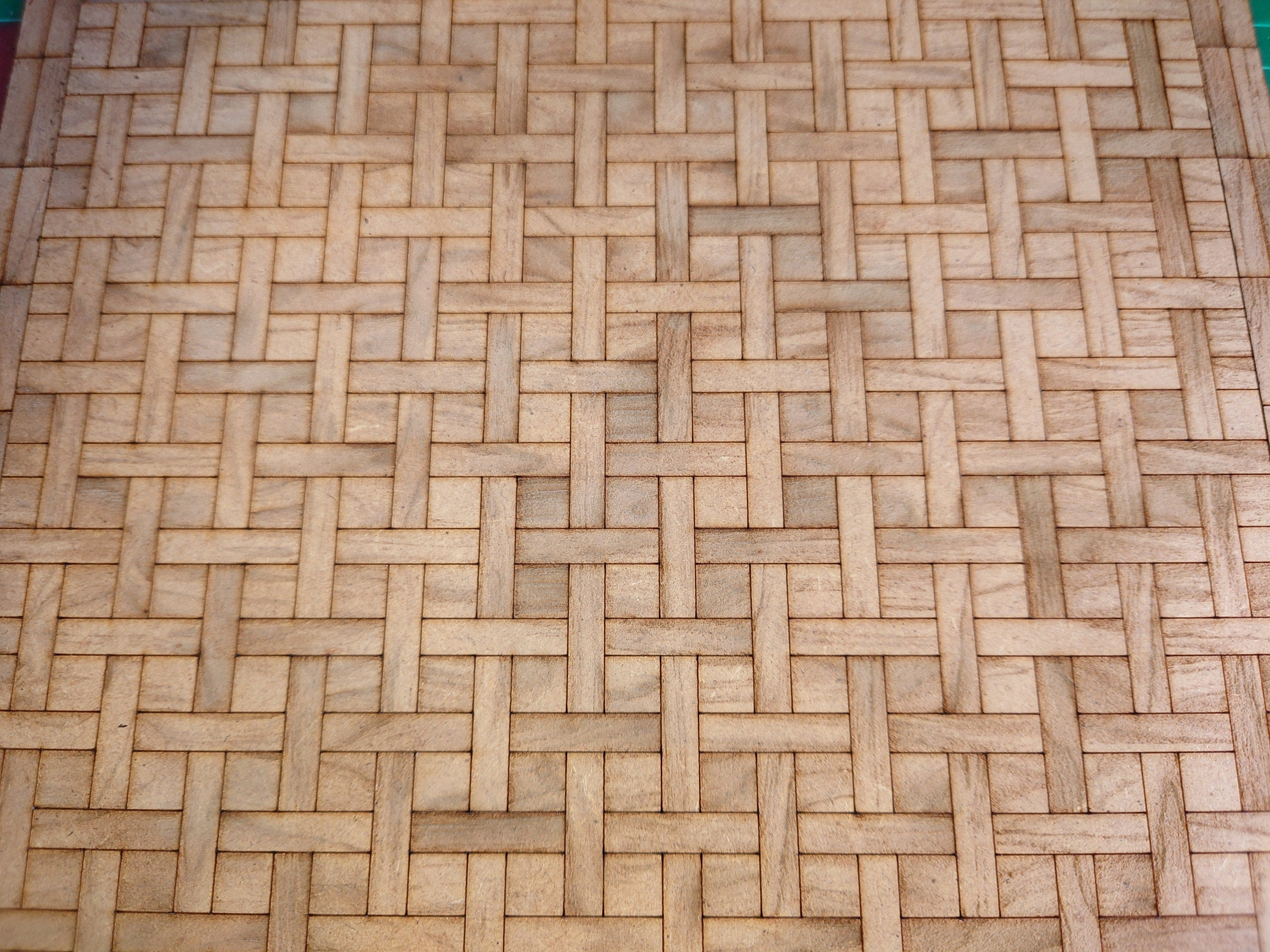 dolls house parquet wooden flooring basketweave custom sizes 1/12th scale