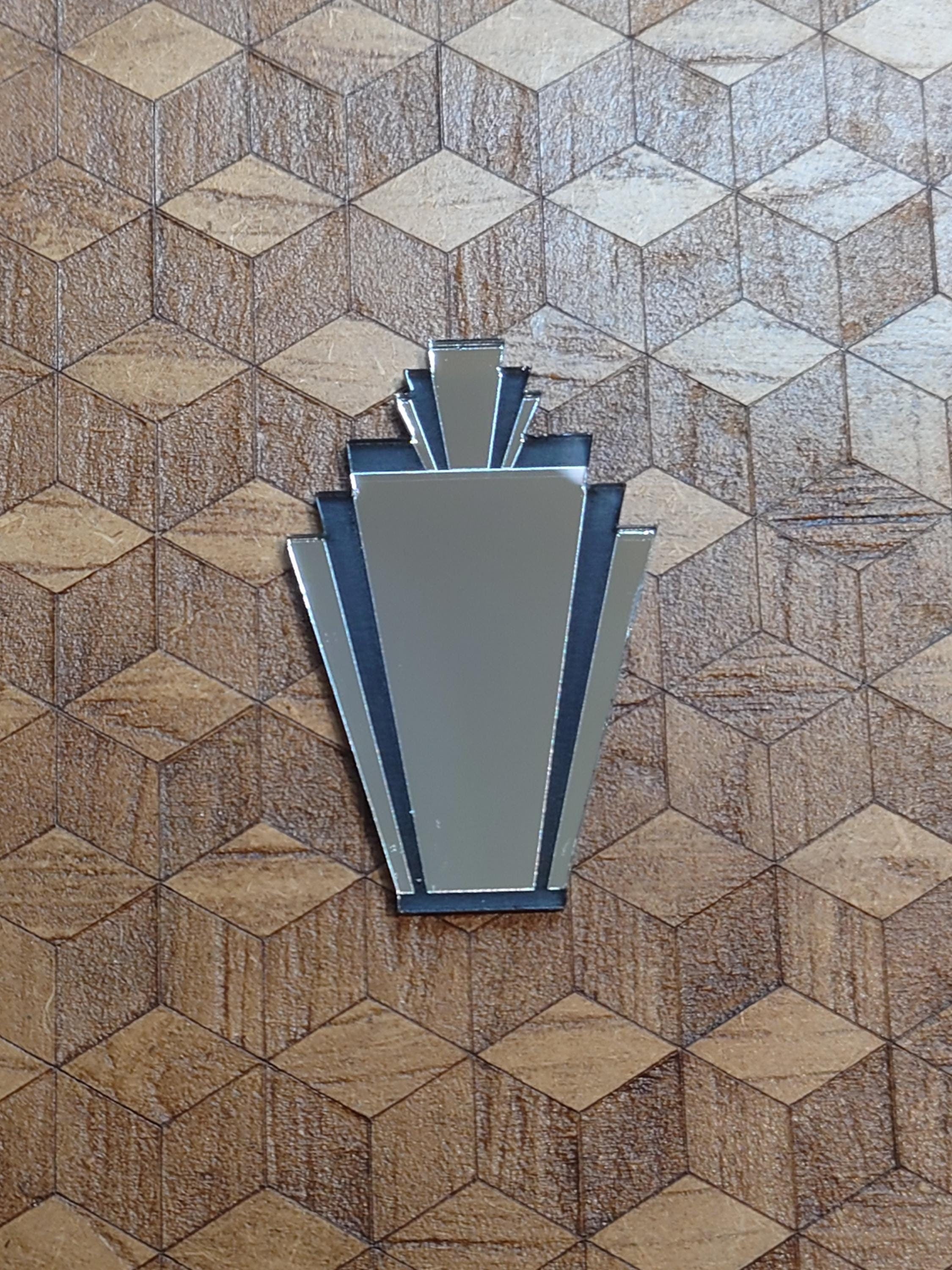 Art Deco Fan Mirror: 1/12 Scale Dollhouse Painted Mirror