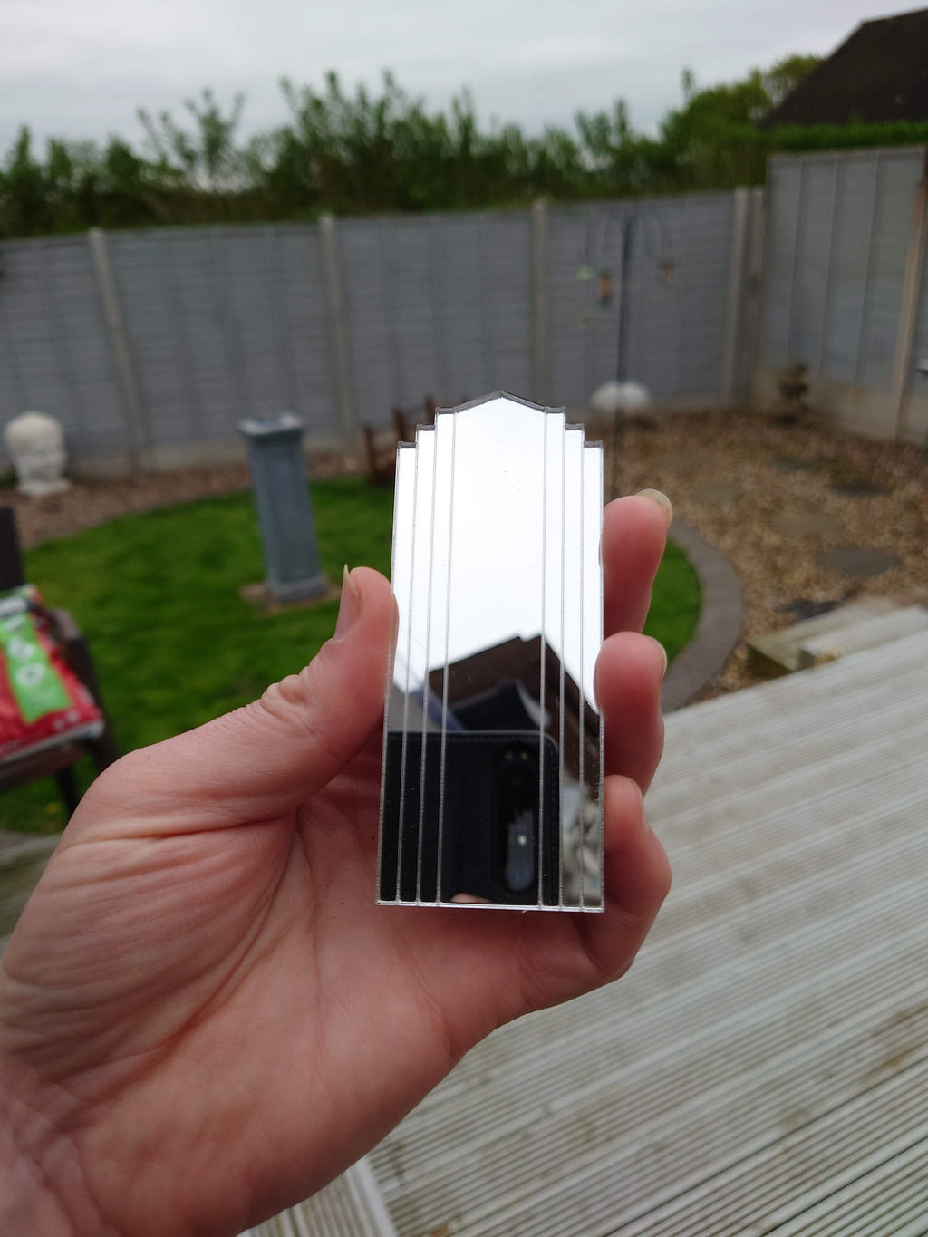 Art Deco Dollhouse Mirror: 1/16 Scale Fan Mirror