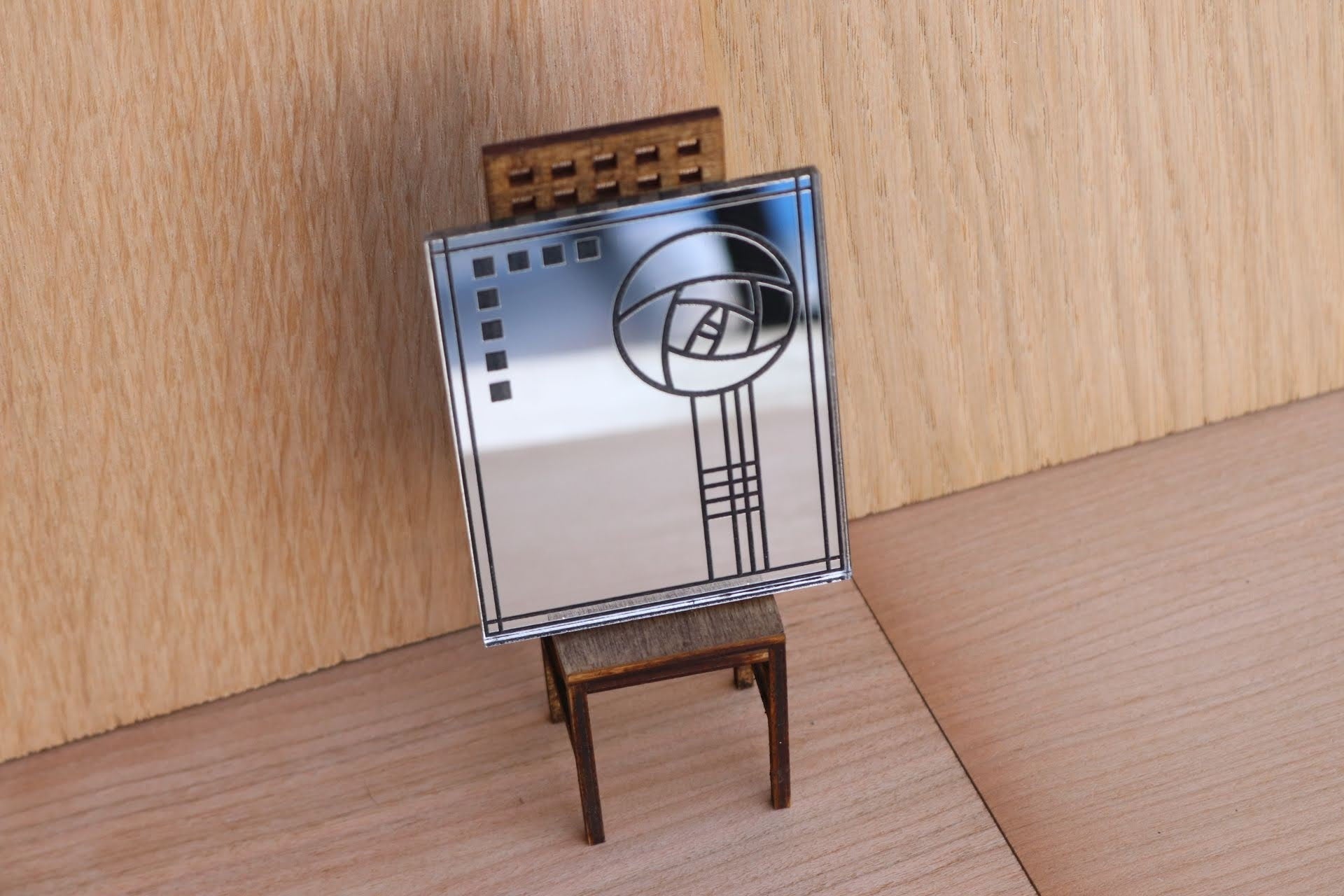 Dollhouse Art Nouveau Mirror: Mackintosh Rose, 1/12 Scale