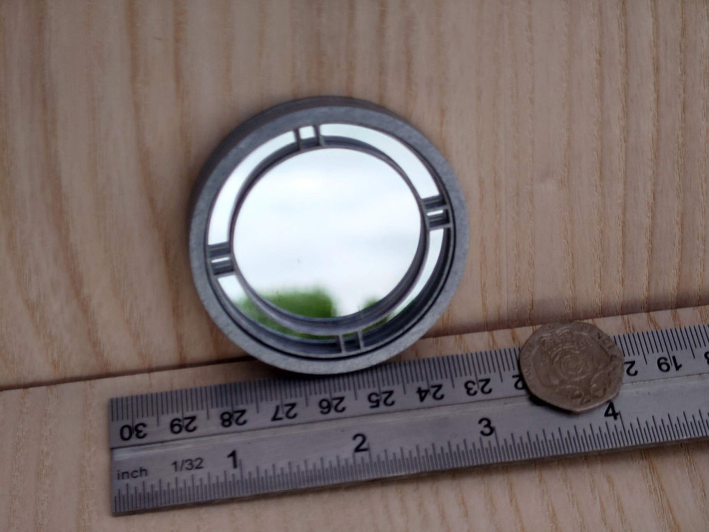 Art Deco Dollhouse Mirror: 1/12 Scale Circular Mirror