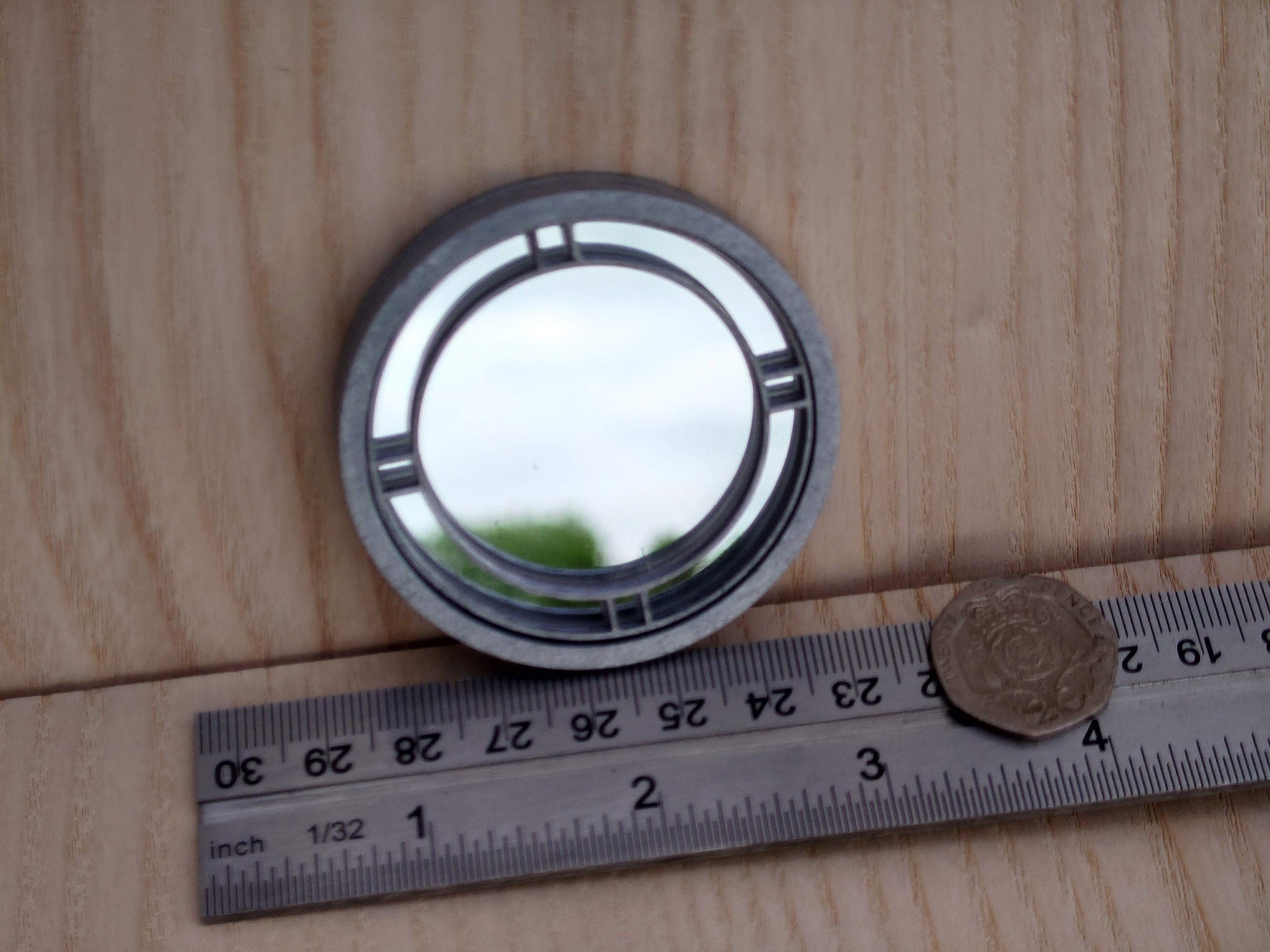 Art Deco Dollhouse Mirror: 1/12 Scale Circular Mirror