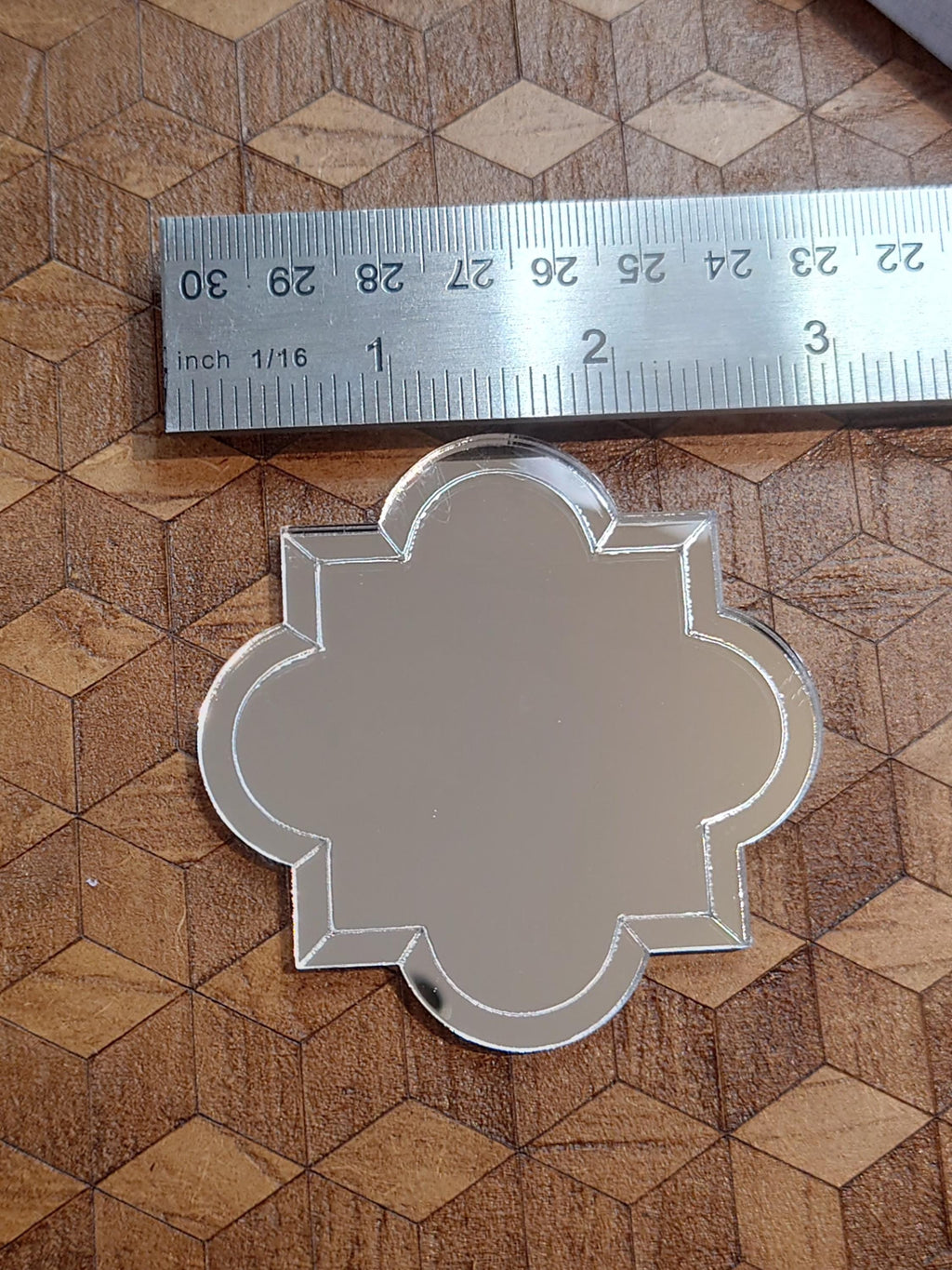 1:12 Dollhouse Mirror, Quatrefoil Gothic Revival Style