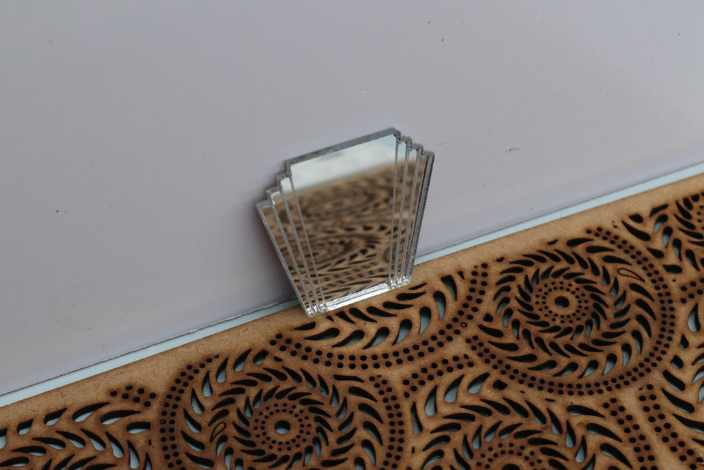Art Deco Dollhouse Mirror: 1/16 Scale Fan Mirror