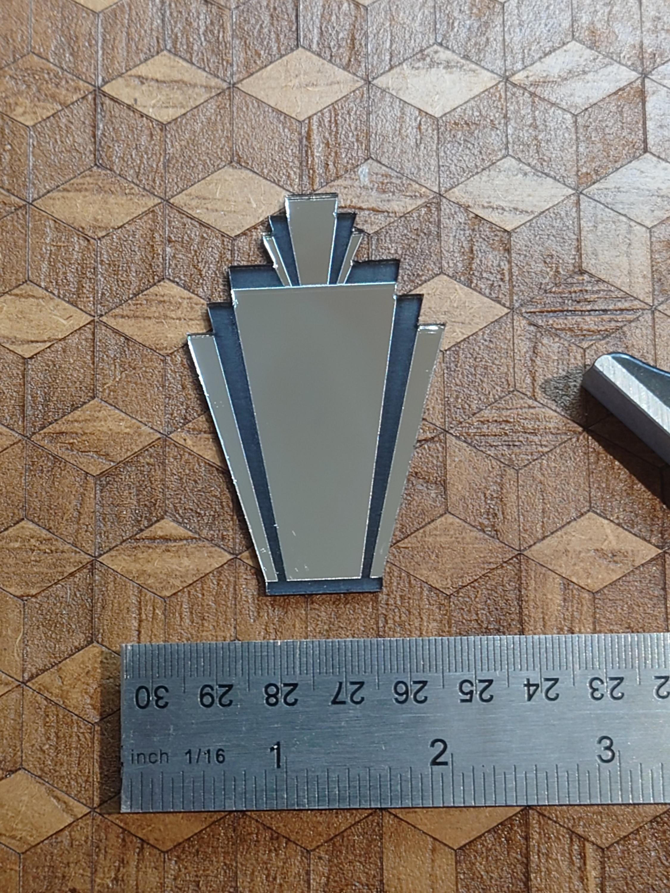 Art Deco Fan Mirror: 1/12 Scale Dollhouse Painted Mirror