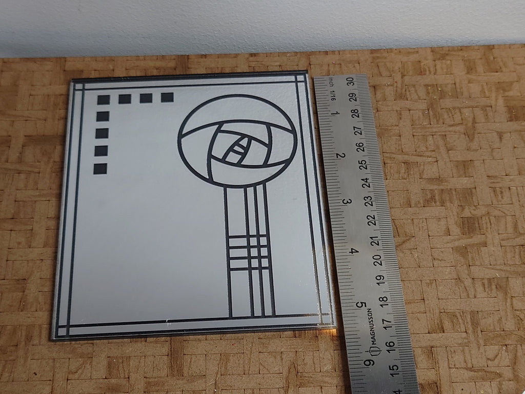 1/6 1:6 doll house art nouveau Mackintosh style "rose" mirror