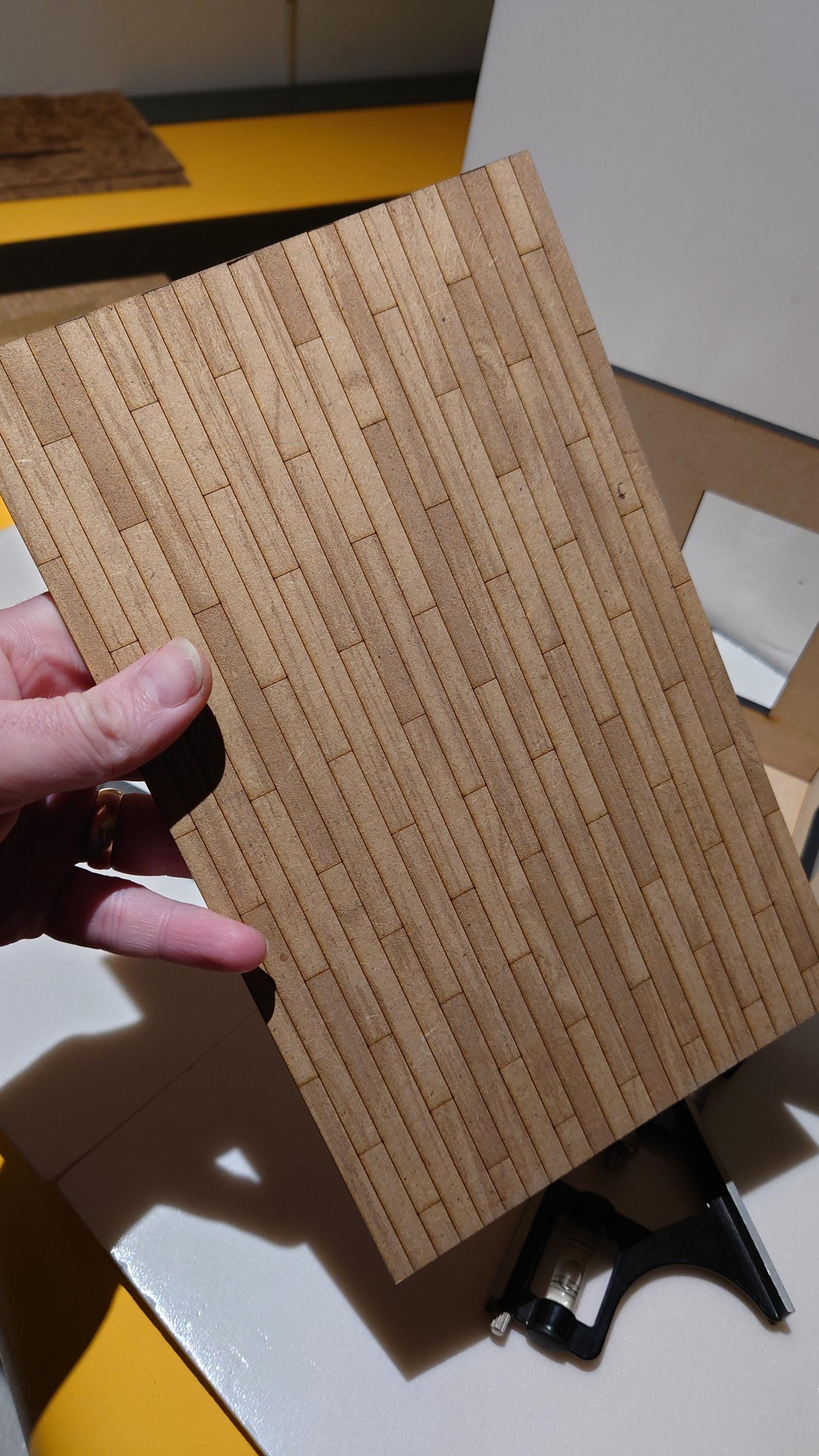 dolls house parquet wooden flooring floorboards custom sizes 1/16th scale