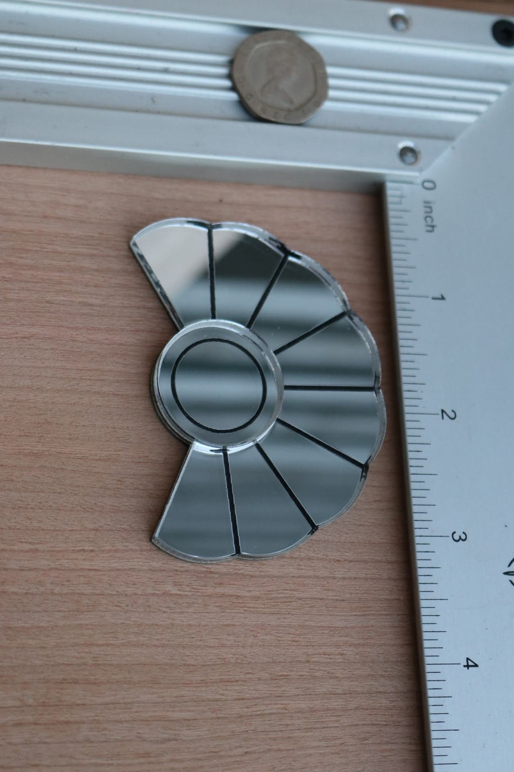 1:12 Dollhouse Art Deco Sunburst Mirror with Black Detailing