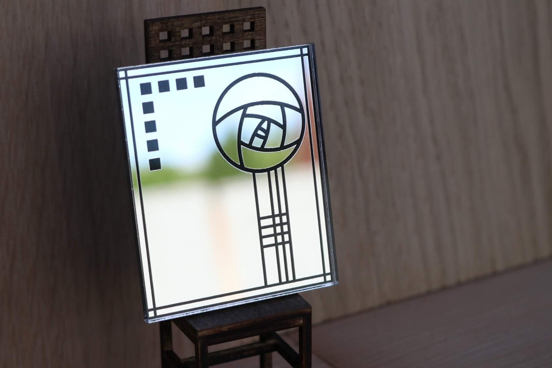 Dollhouse Art Nouveau Mirror: Mackintosh Rose, 1/12 Scale