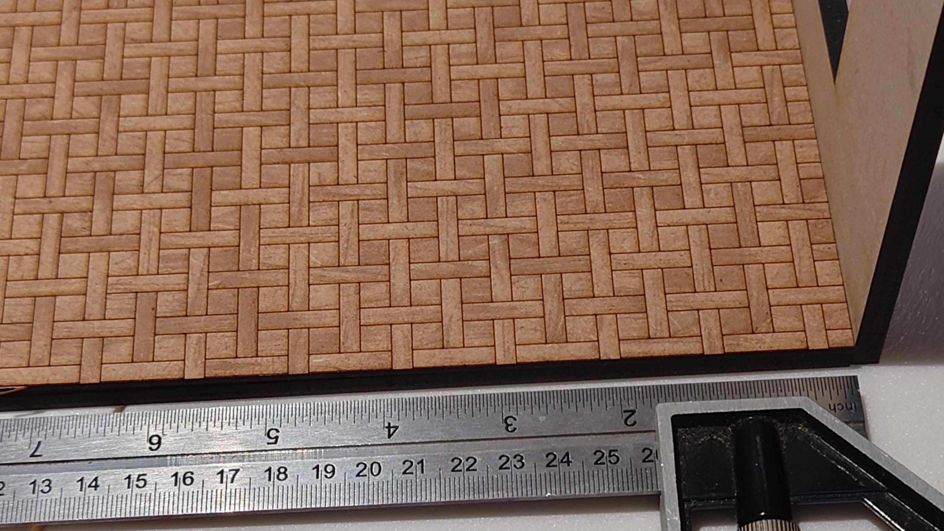 dolls house parquet wooden flooring basketweave custom sizes 1/16th scale