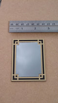 Art Deco Dollhouse Mirror, 1:12 Scale, Brushed Gold & Black Frame
