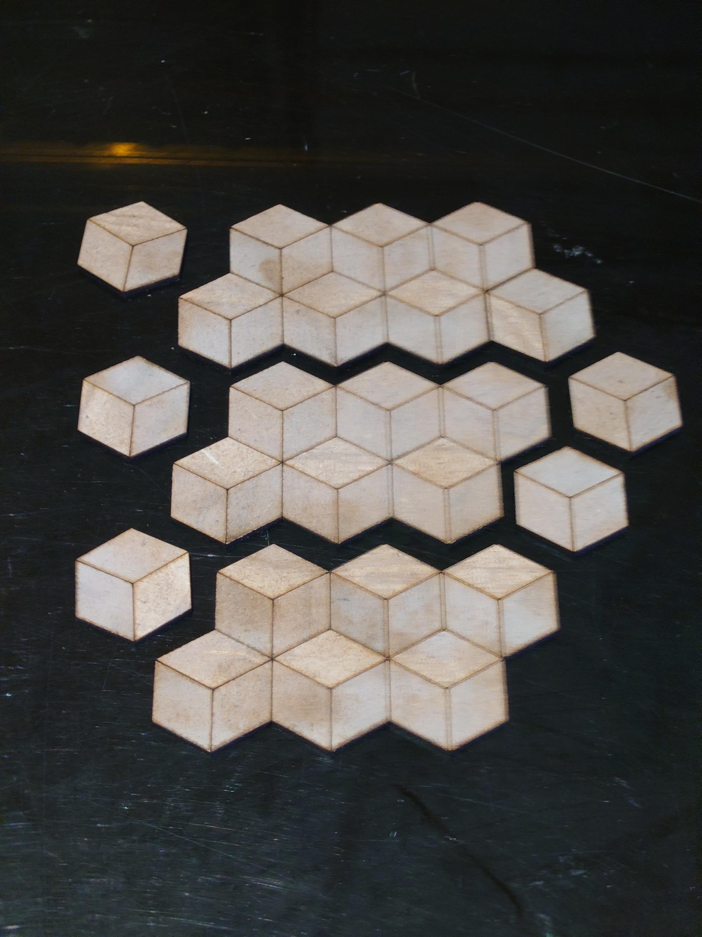 dolls house parquet wooden flooring cube tiles kit 1/12th scale
