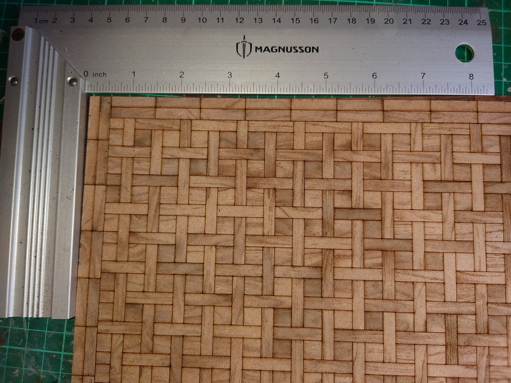 dolls house parquet wooden flooring basketweave custom sizes 1/12th scale