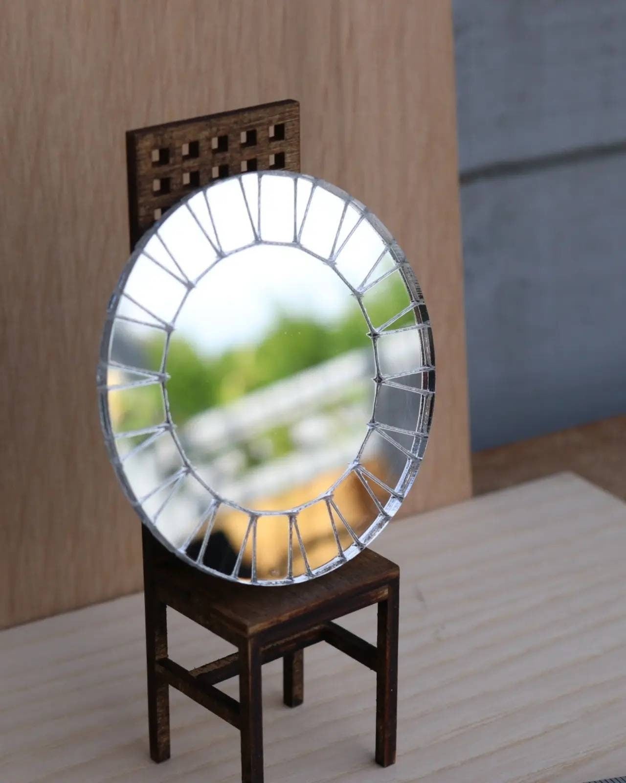 Art Deco Sunburst Dollhouse Mirror 1:12 Scale