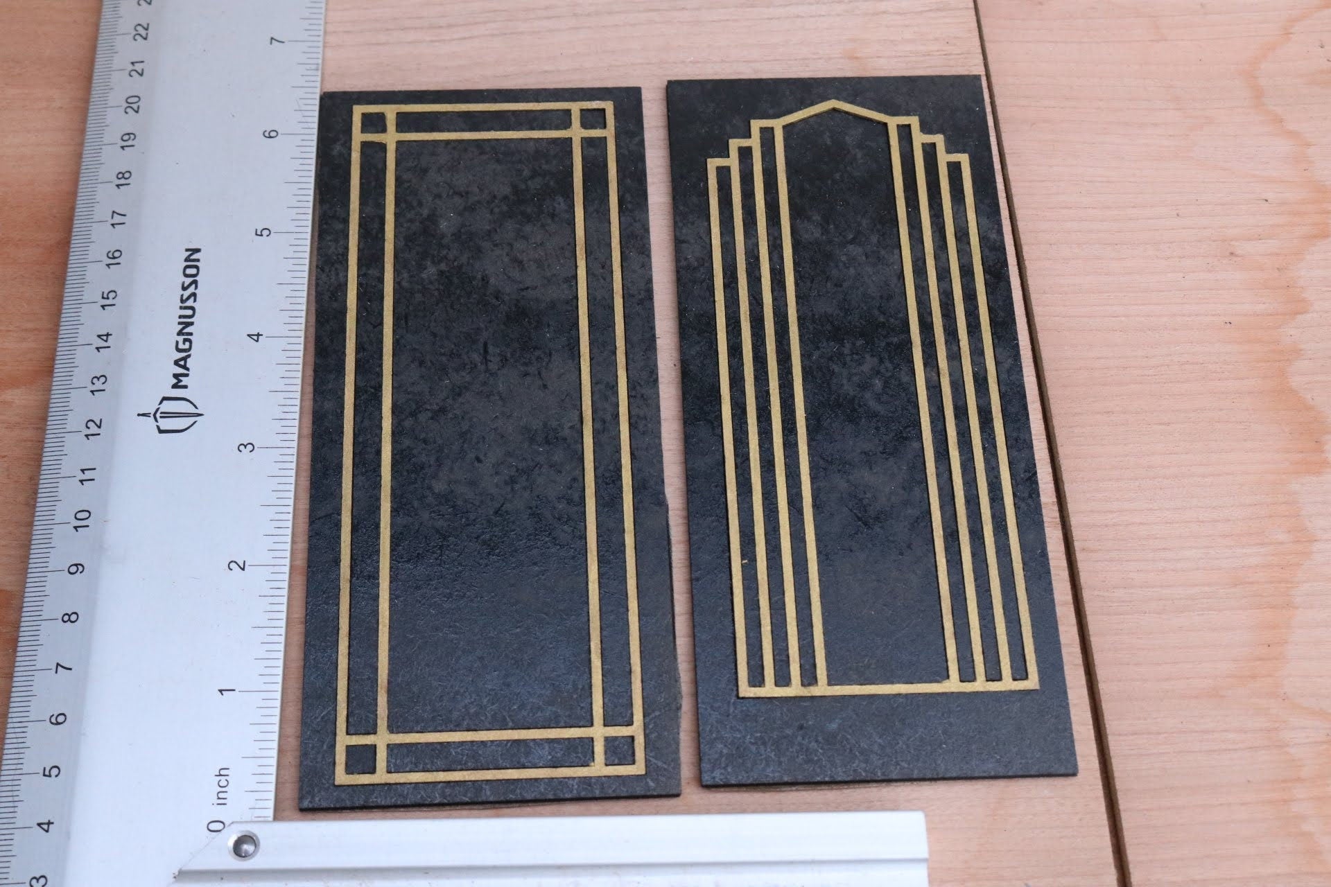 Art Deco Dollhouse Door Panels Kit: 1/12 Scale, Unpainted MDF