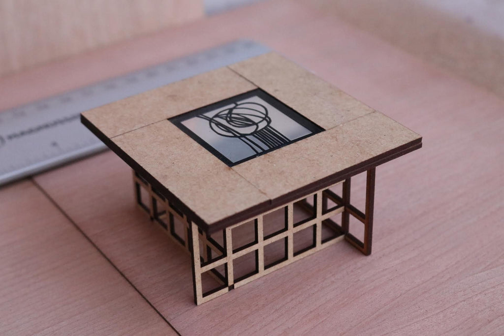1:12 Scale Art Nouveau Dollhouse Coffee Table Kit – Mirrored Centrepiece
