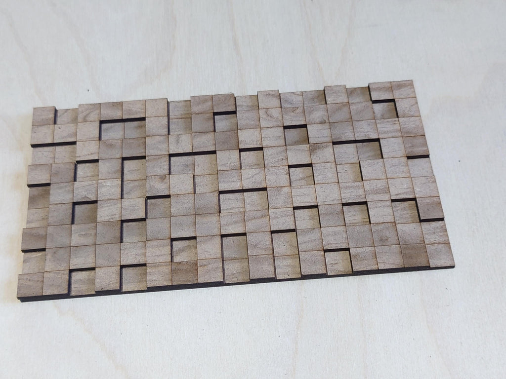 1/12 Scale Wood Block Mosaic Wall Art Kit