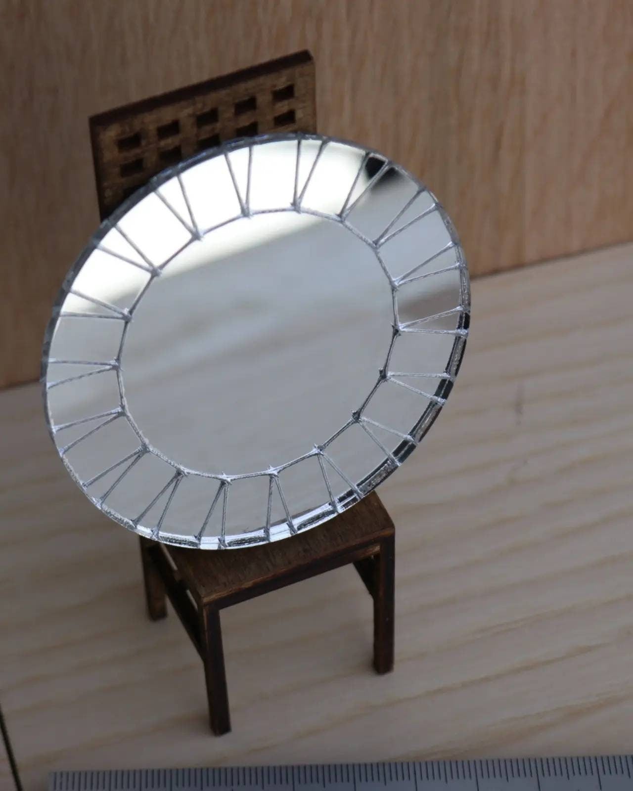 Art Deco Sunburst Dollhouse Mirror 1:12 Scale