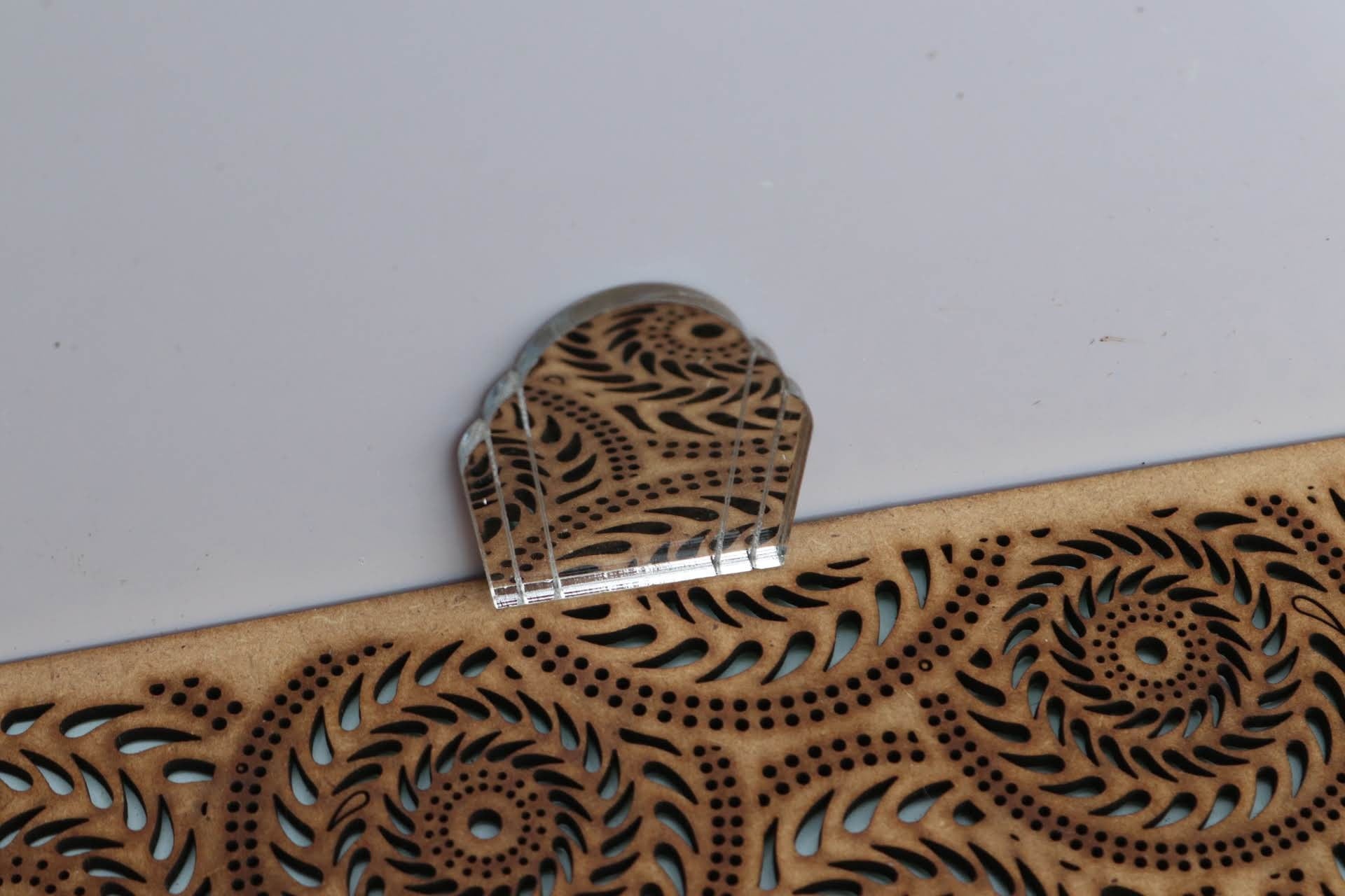 Art Deco Curved Fan Mirror, 1:16 Scale Dollhouse Miniature