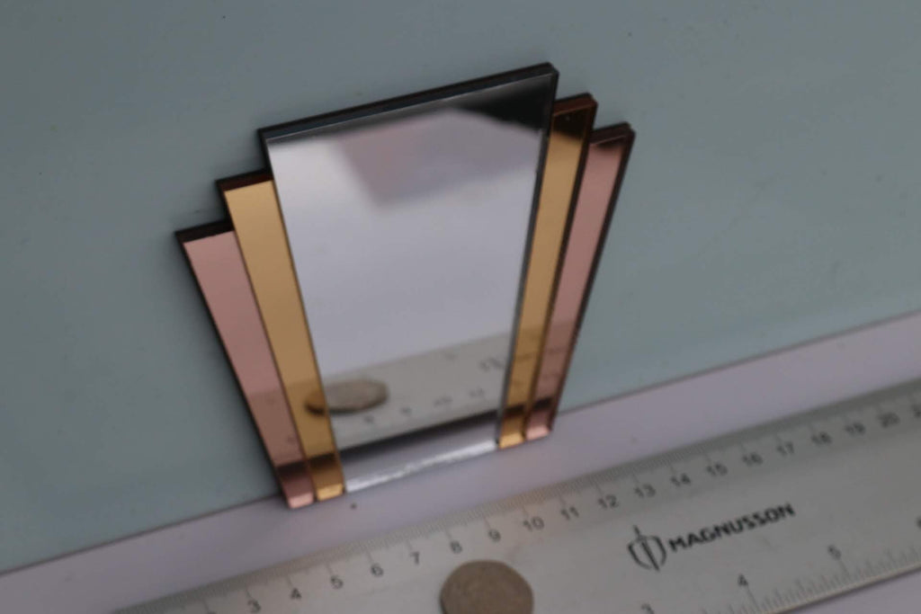 1/6 1:6 doll house art deco 1930's tinted classic fan mirror