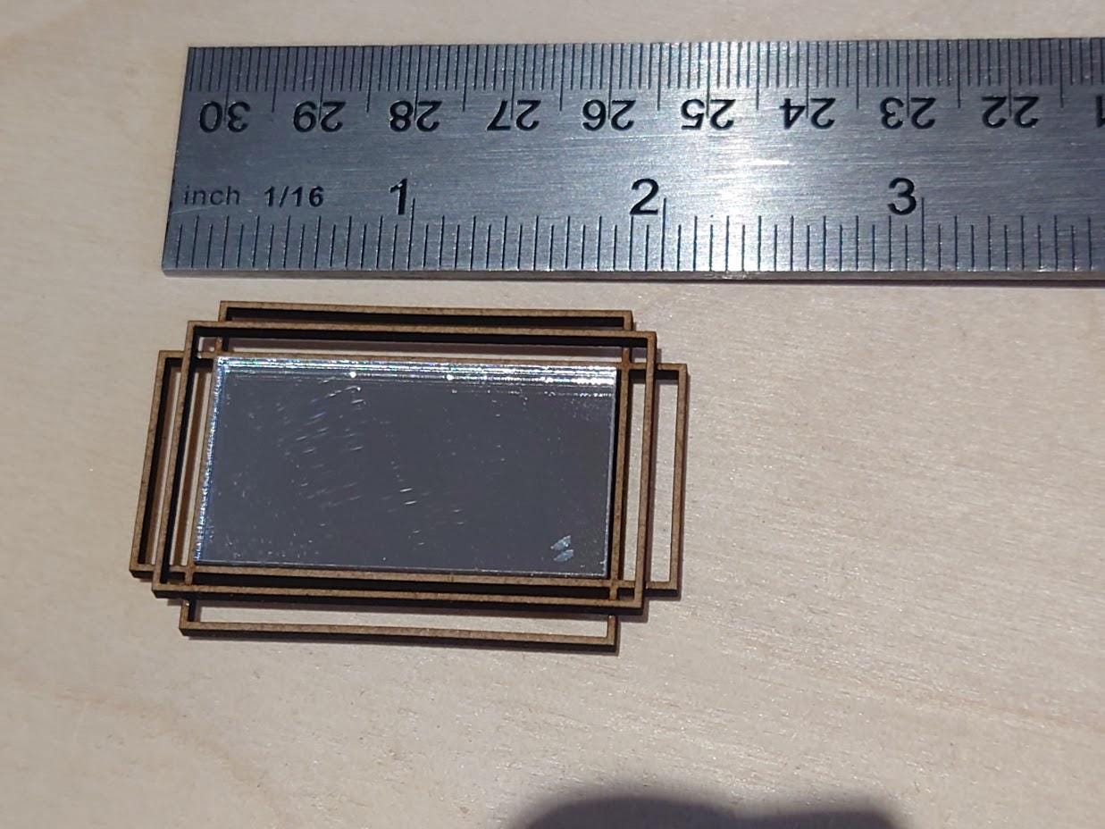 Art Deco Dollhouse Mirror, 1/12 Scale miniature