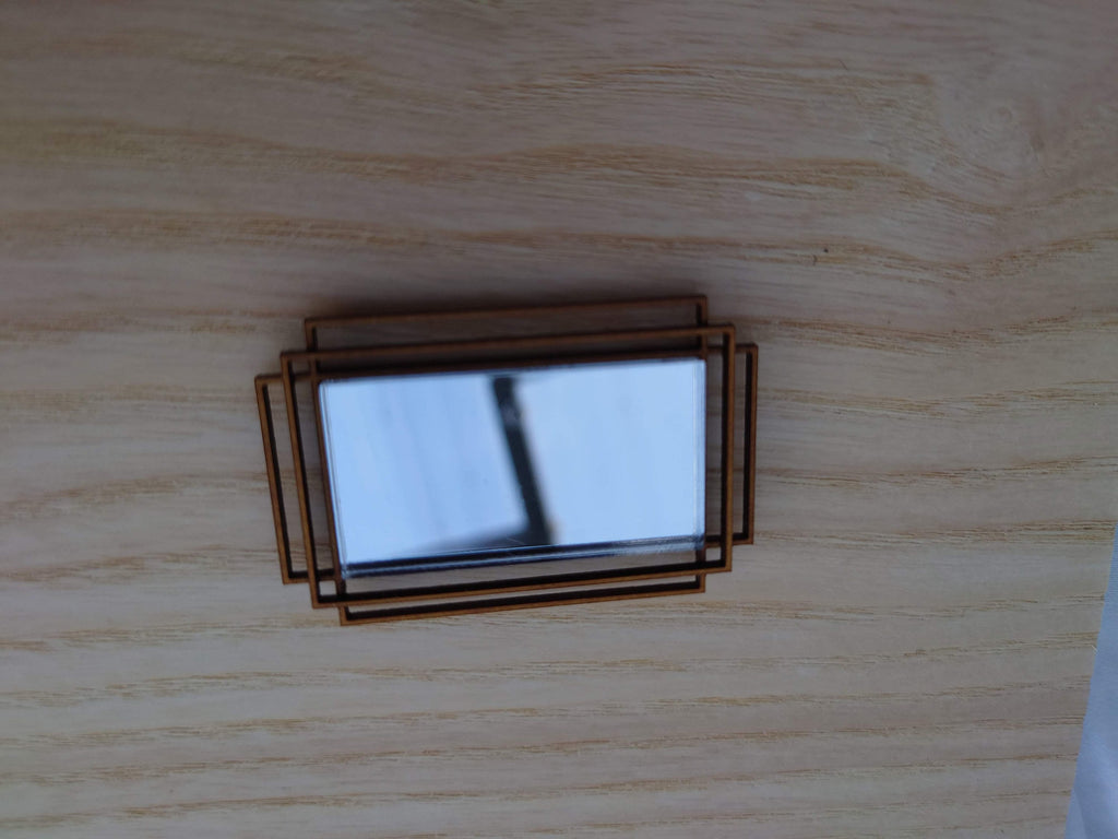 Art Deco Dollhouse Mirror, 1/12 Scale miniature
