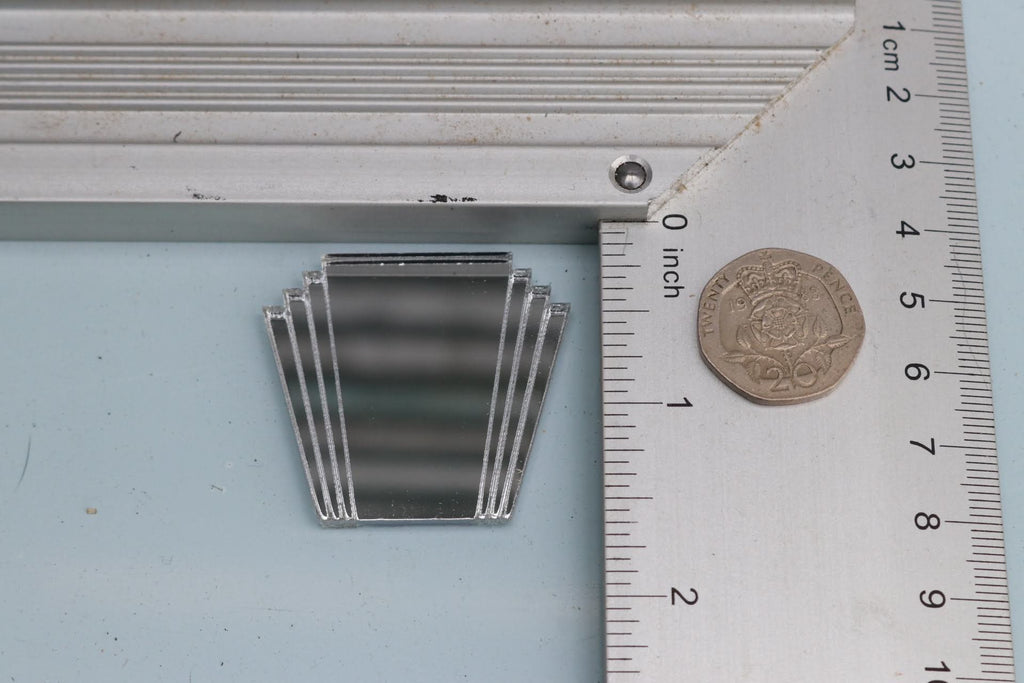 Art Deco Dollhouse Mirror: 1/16 Scale Fan Mirror