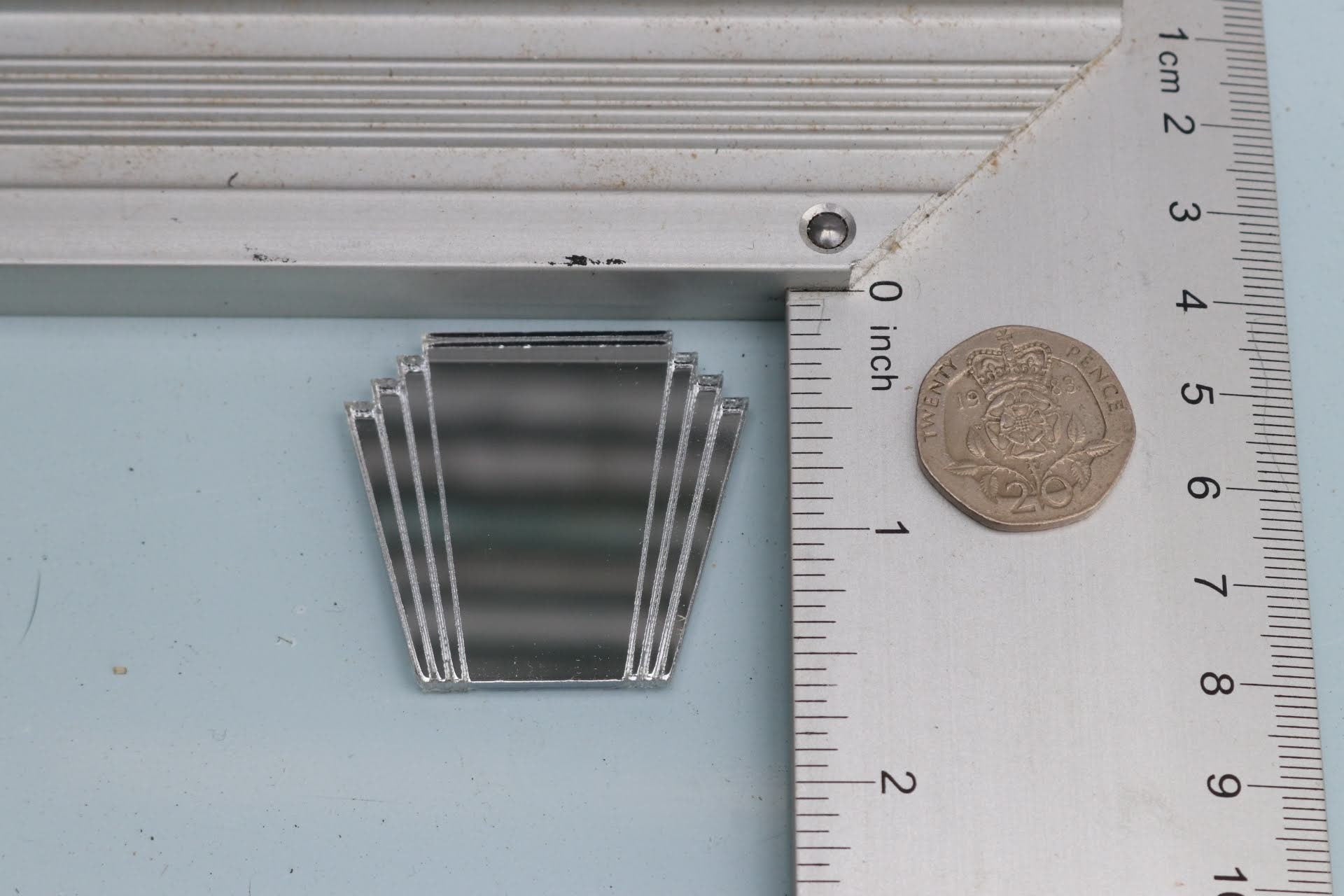 Art Deco Dollhouse Mirror: 1/16 Scale Fan Mirror