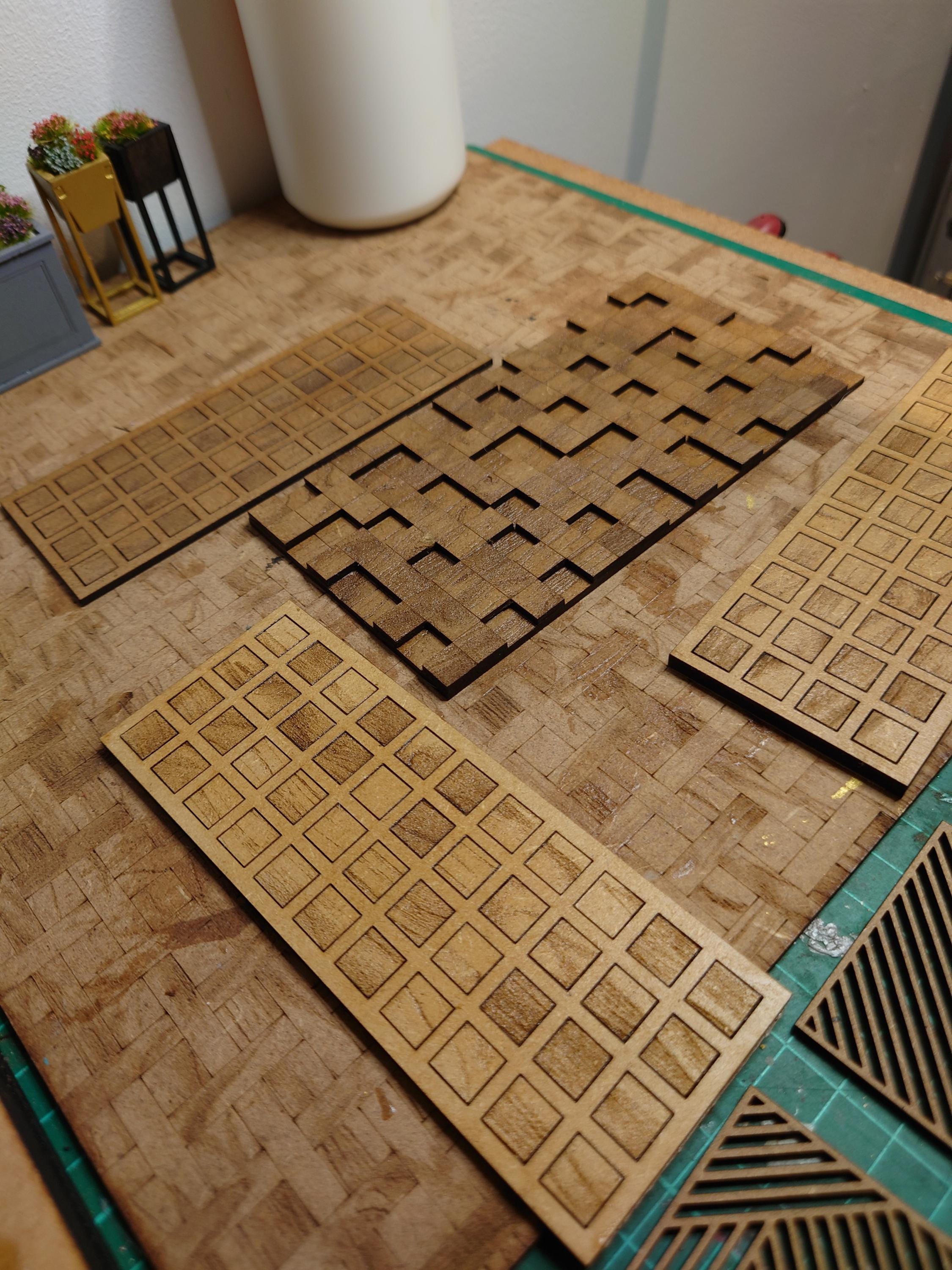 1/12 Scale Wood Block Mosaic Wall Art Kit