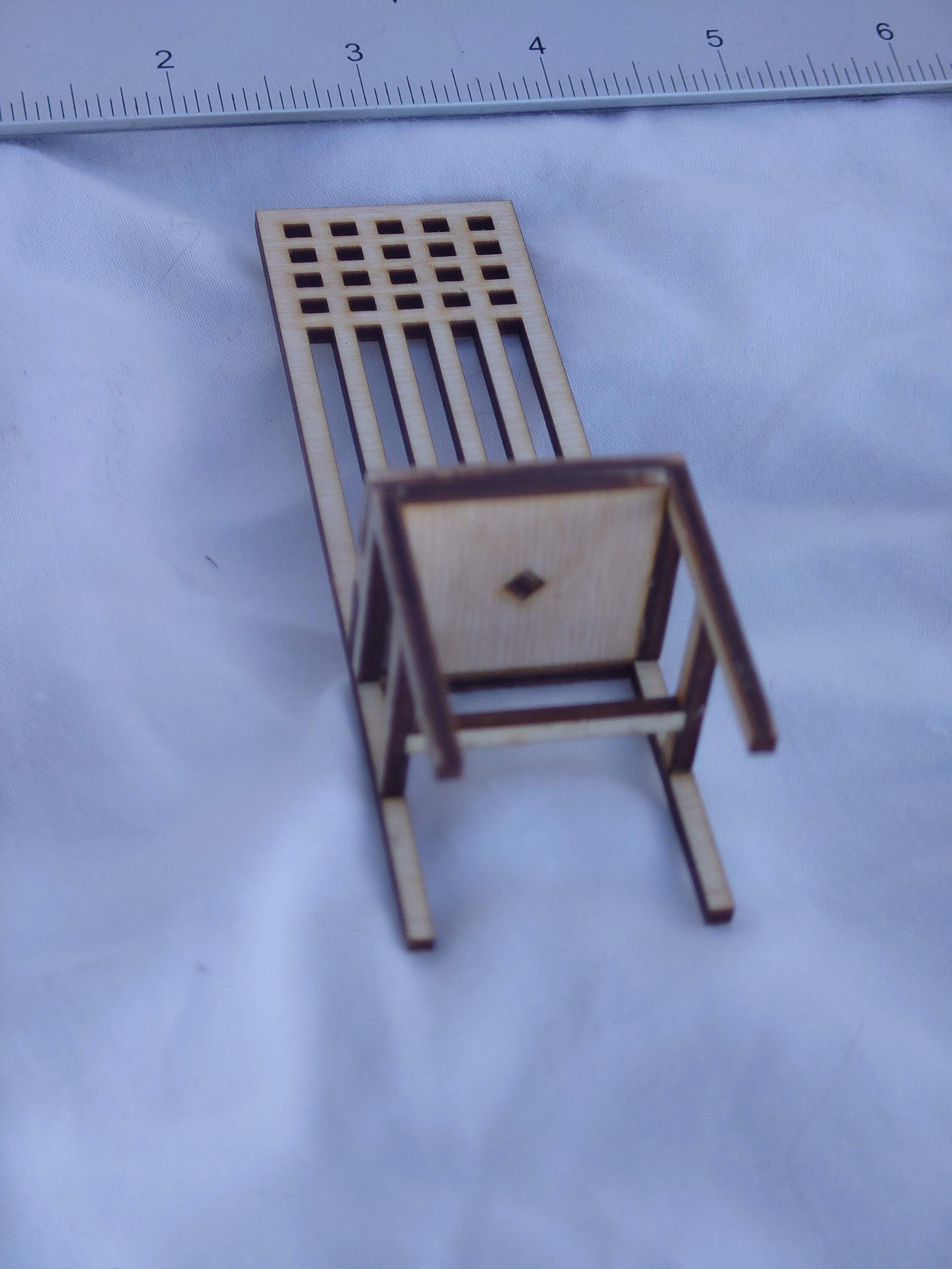 Dollhouse Mackintosh Chair Kit: 1/12 Scale Art Nouveau