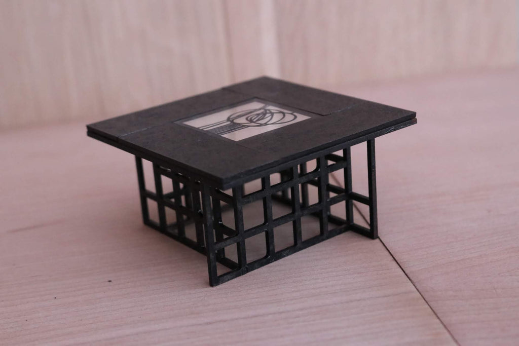 1:12 Scale Art Nouveau Dollhouse Coffee Table Kit – Mirrored Centrepiece