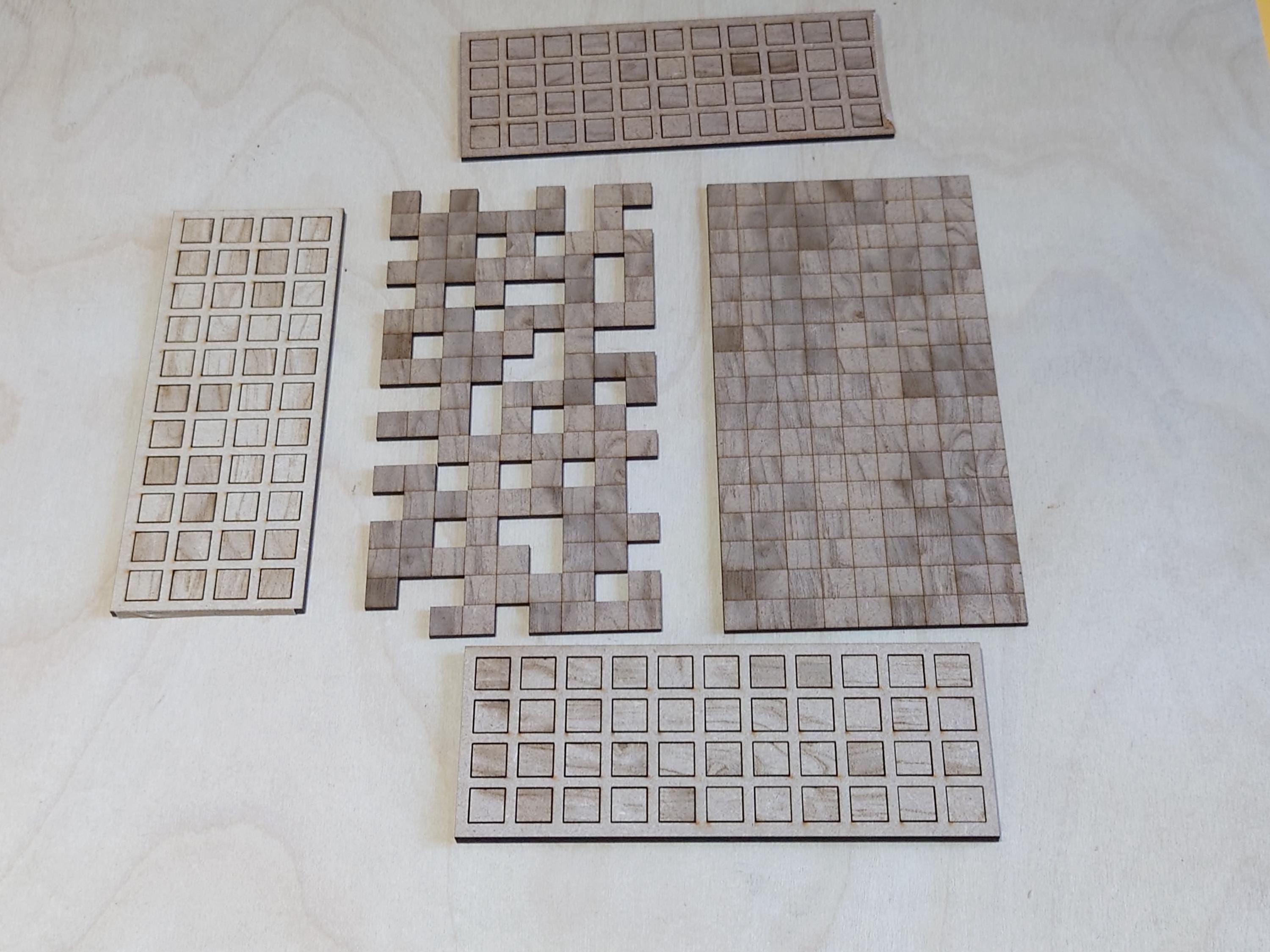 1/12 Scale Wood Block Mosaic Wall Art Kit