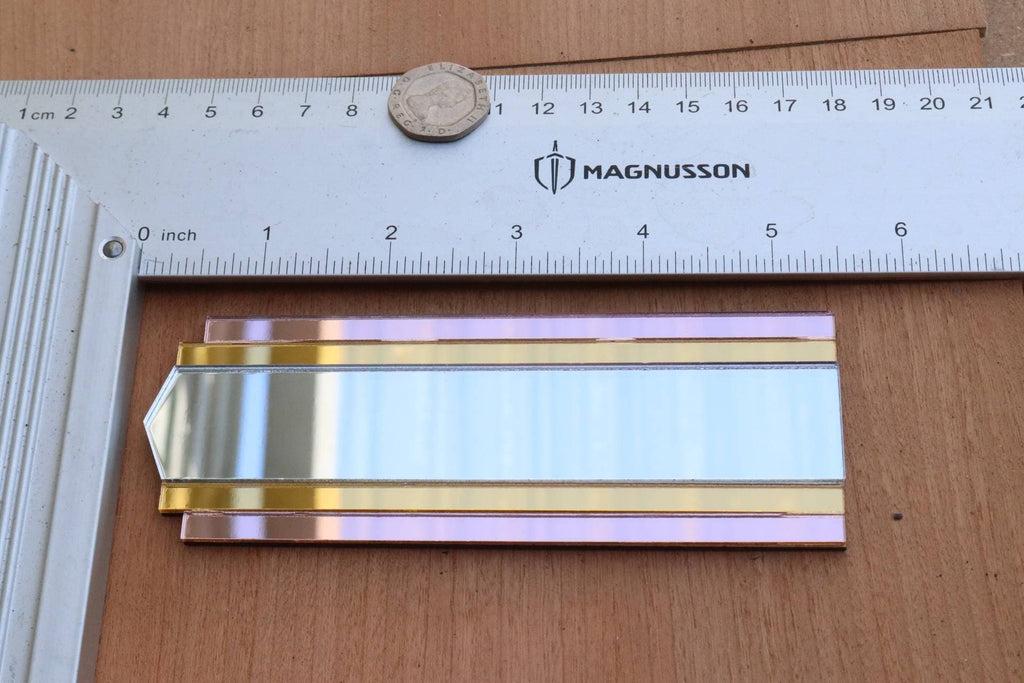 Art Deco Dollhouse Mirror: 1/12 Scale, Gold & Rose Gold