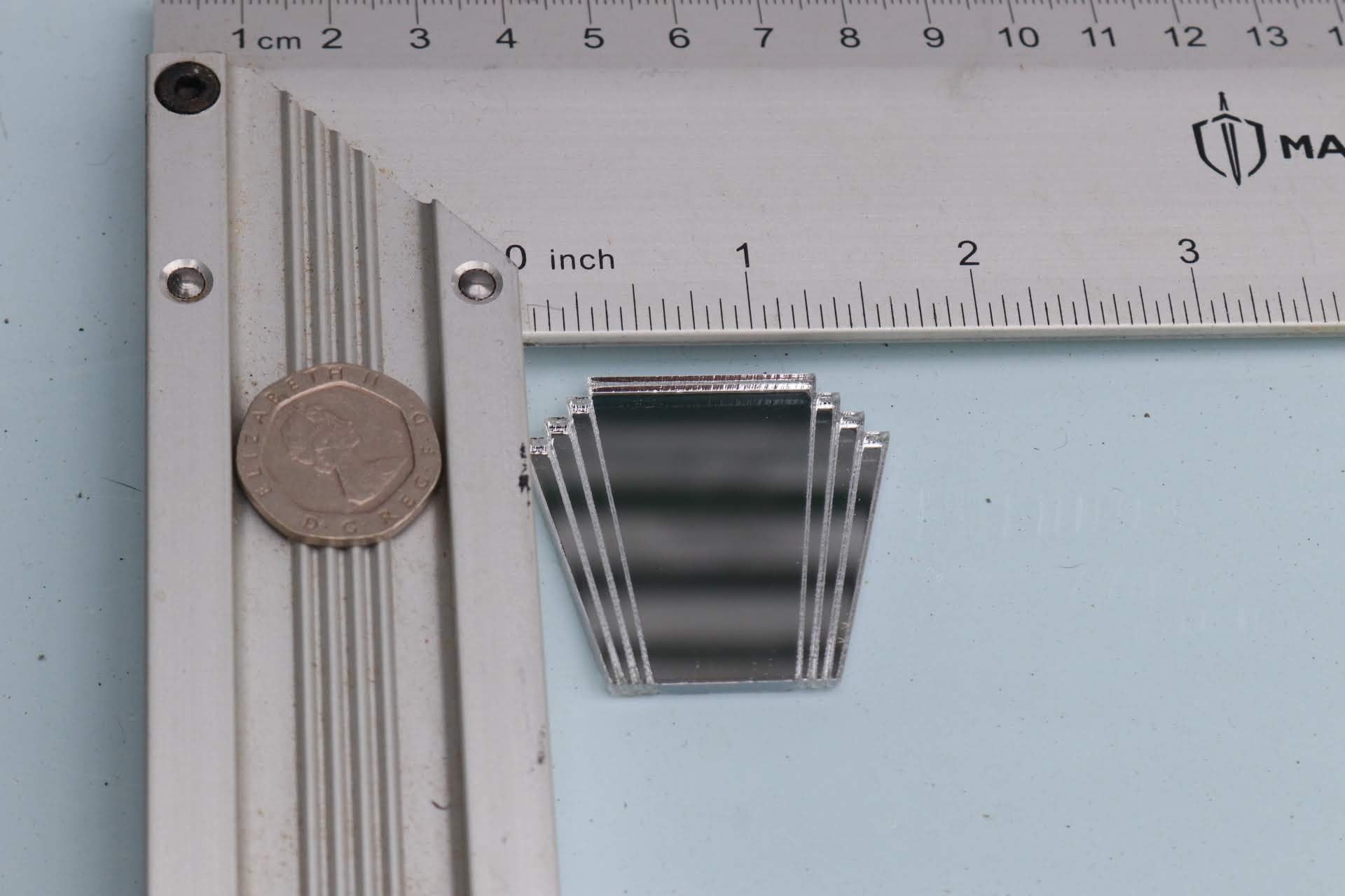 Art Deco Dollhouse Mirror: 1/16 Scale Fan Mirror