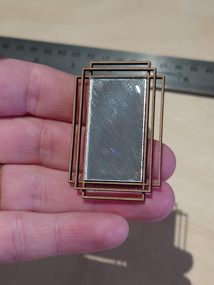 Art Deco Dollhouse Mirror, 1/12 Scale miniature