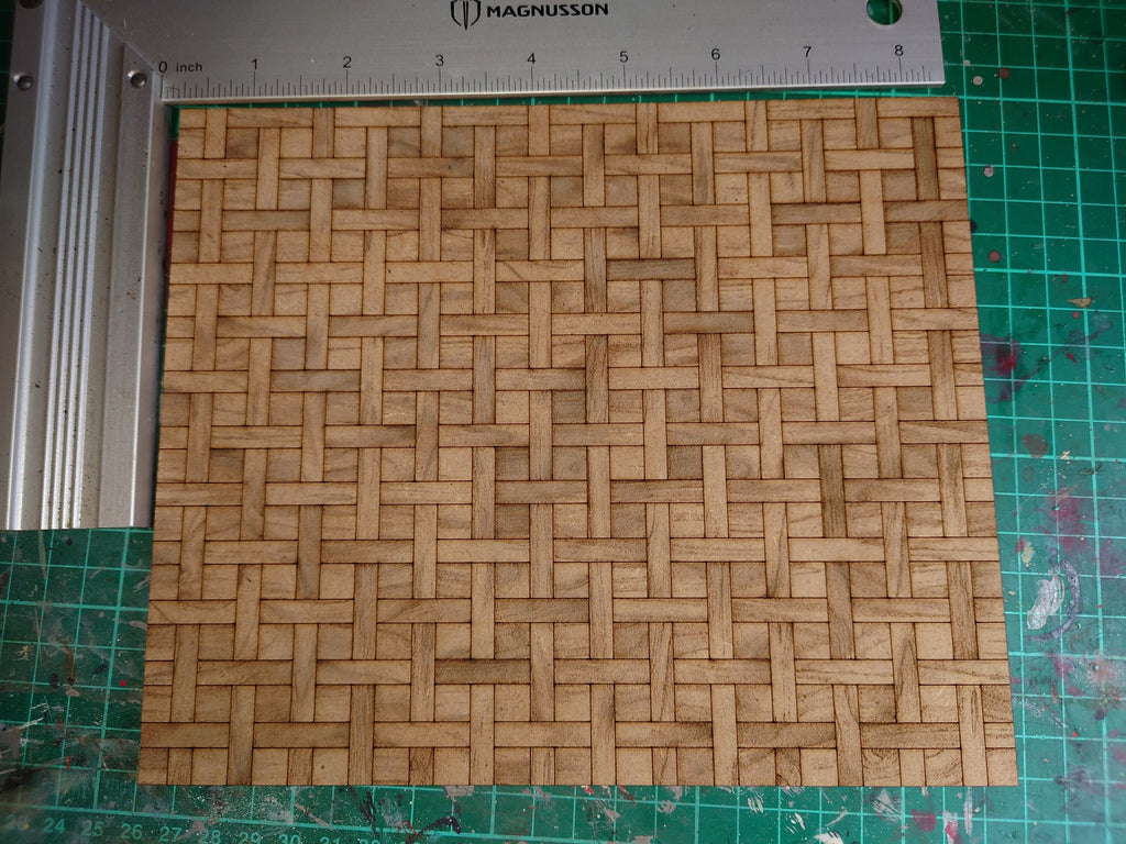 dolls house parquet wooden flooring basketweave custom sizes 1/12th scale