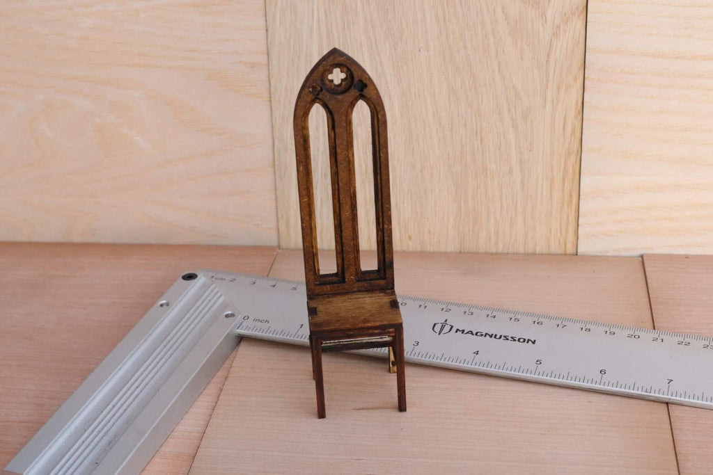 Gothic Dollhouse Chair Kit: 1/12 Scale High Back Design