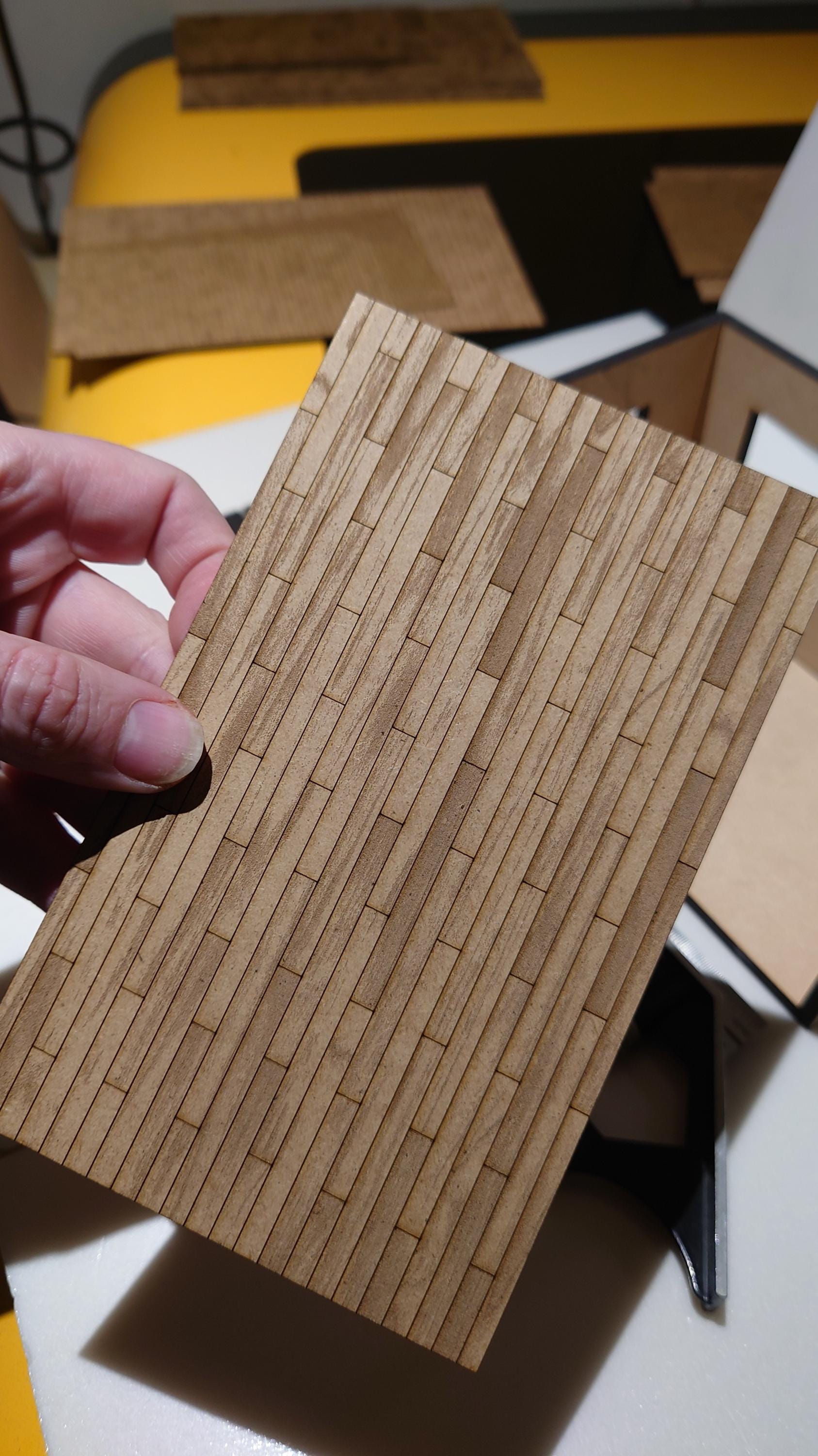 dolls house parquet wooden flooring floorboards custom sizes 1/24th scale