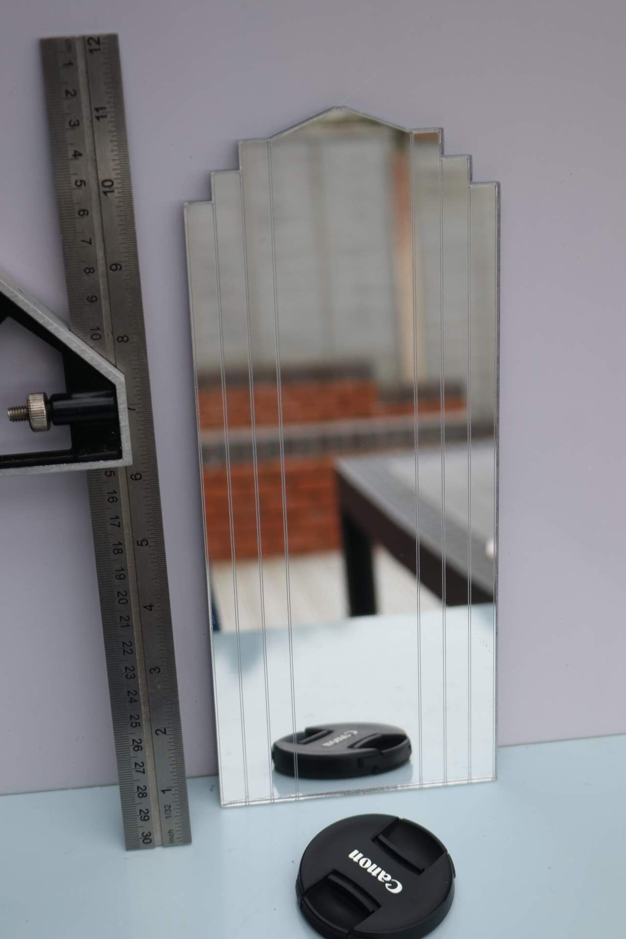 1/6 1:6 doll house tall art deco fan mirror