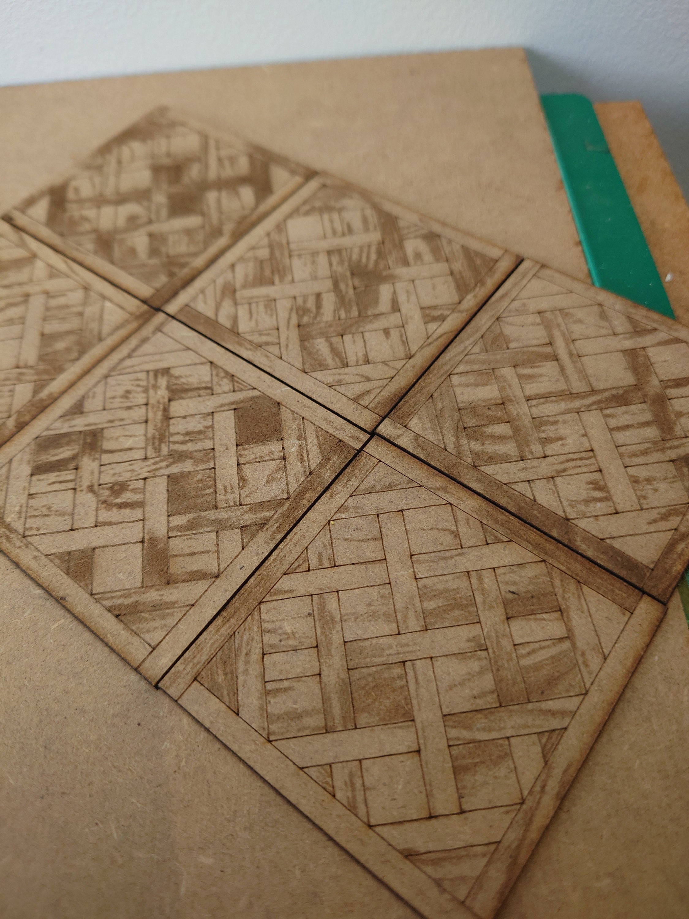 dolls house Versailles parquet wooden flooring tiles 2.5inch 1/12th scale