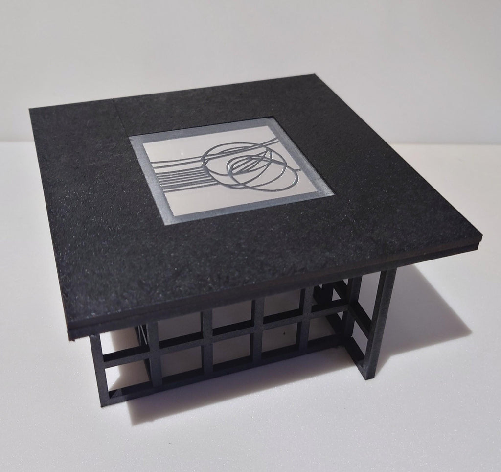 1:6 Scale Art Nouveau Dollhouse Coffee Table Kit – Mirrored Centrepiece, dollhouse miniature furniture