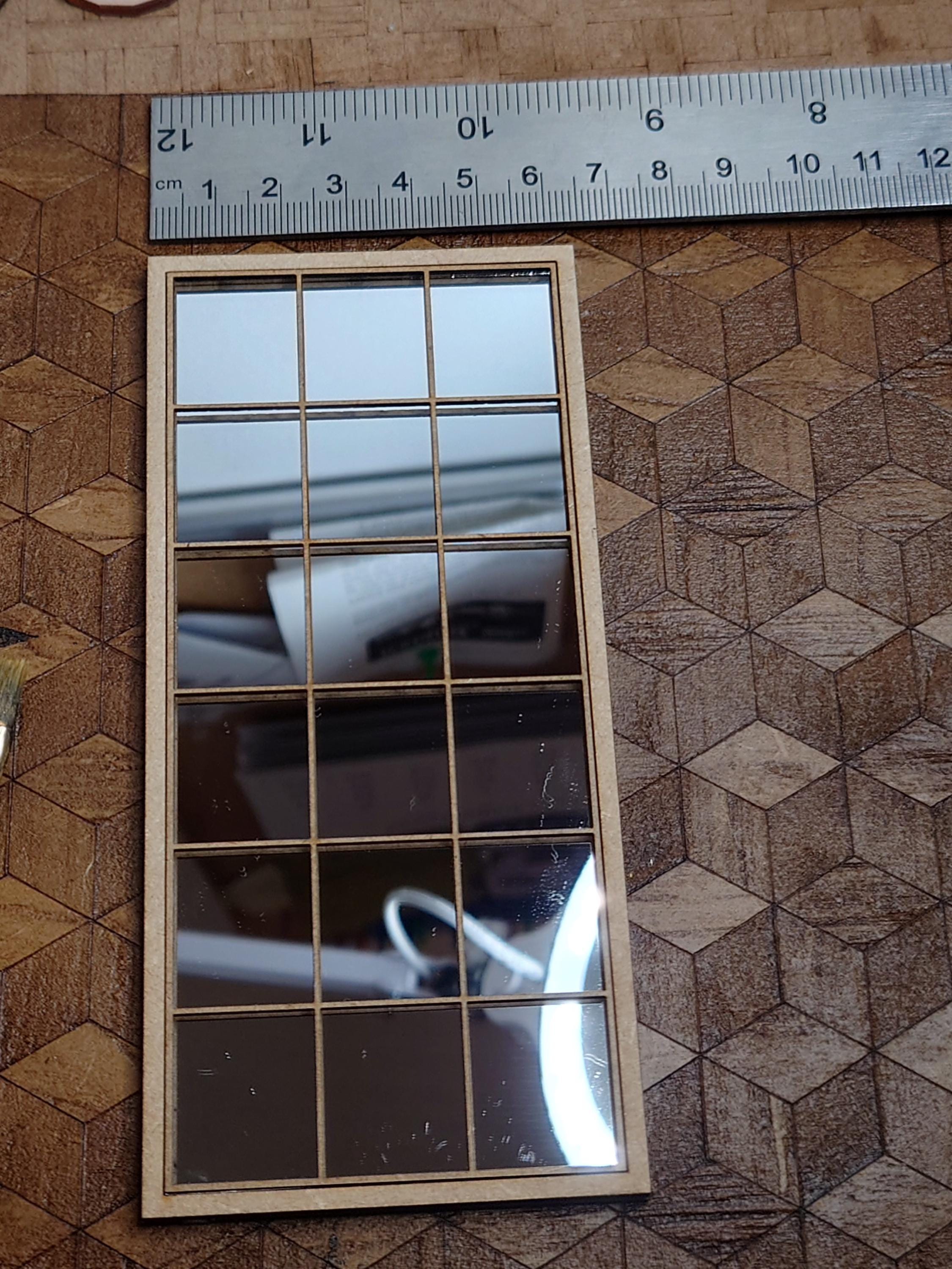 1:12 Scale Dollhouse Modern Window Mirror Kit