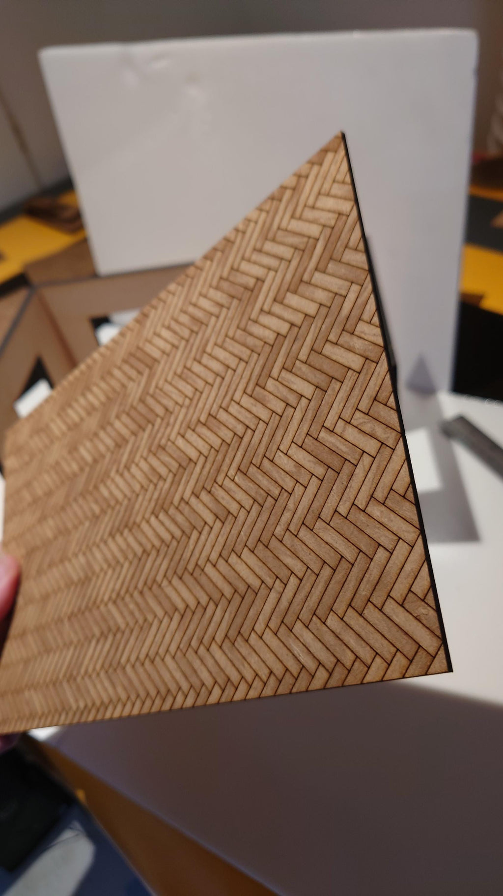 dolls house parquet wooden flooring herringbone custom sizes 1/16th scale
