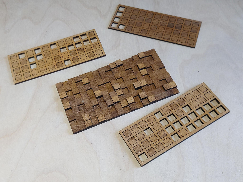 1/12 Scale Wood Block Mosaic Wall Art Kit