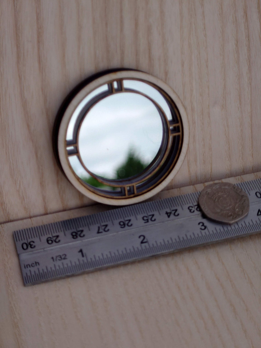 Art Deco Dollhouse Mirror: 1/12 Scale Circular Mirror