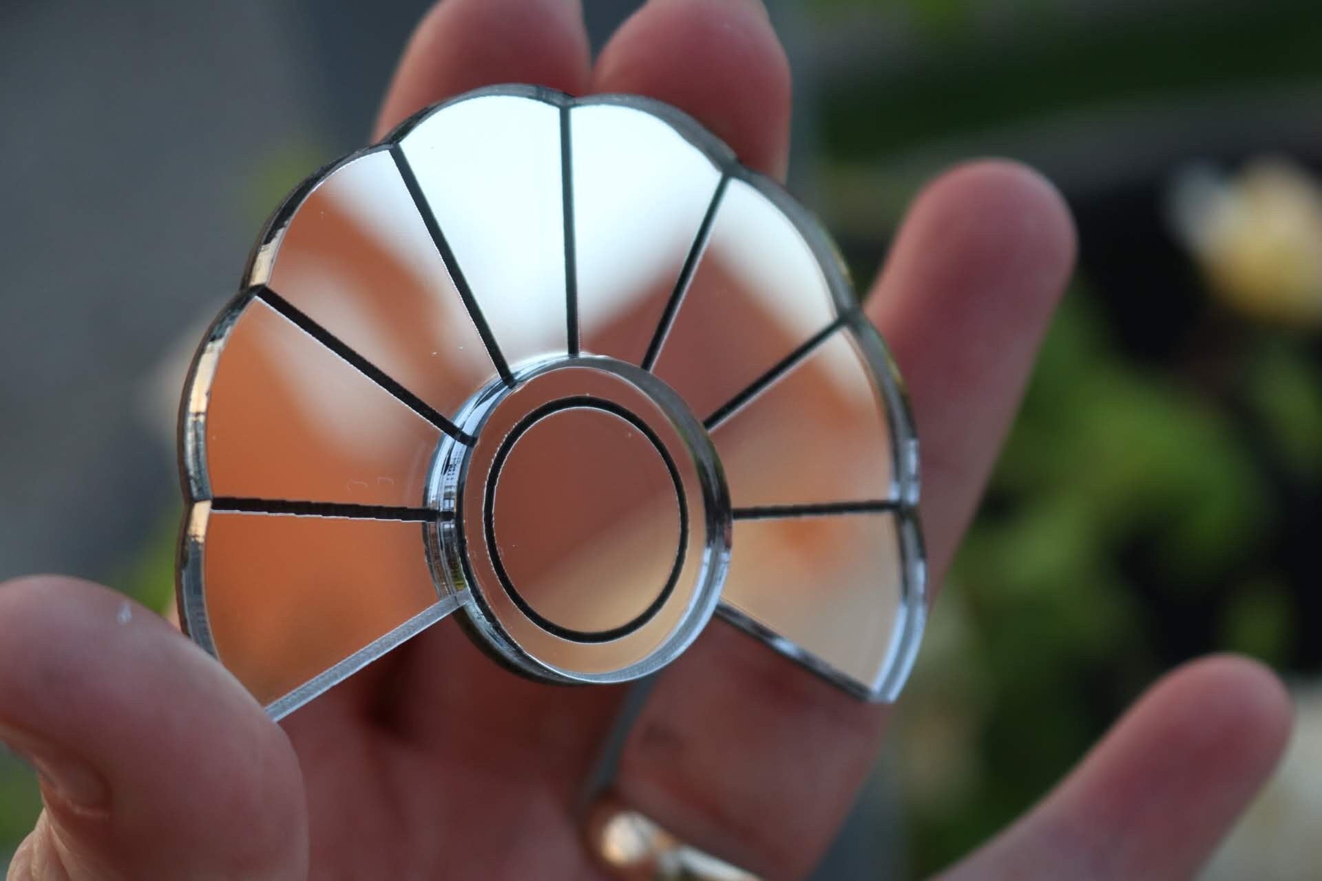 1:12 Dollhouse Art Deco Sunburst Mirror with Black Detailing